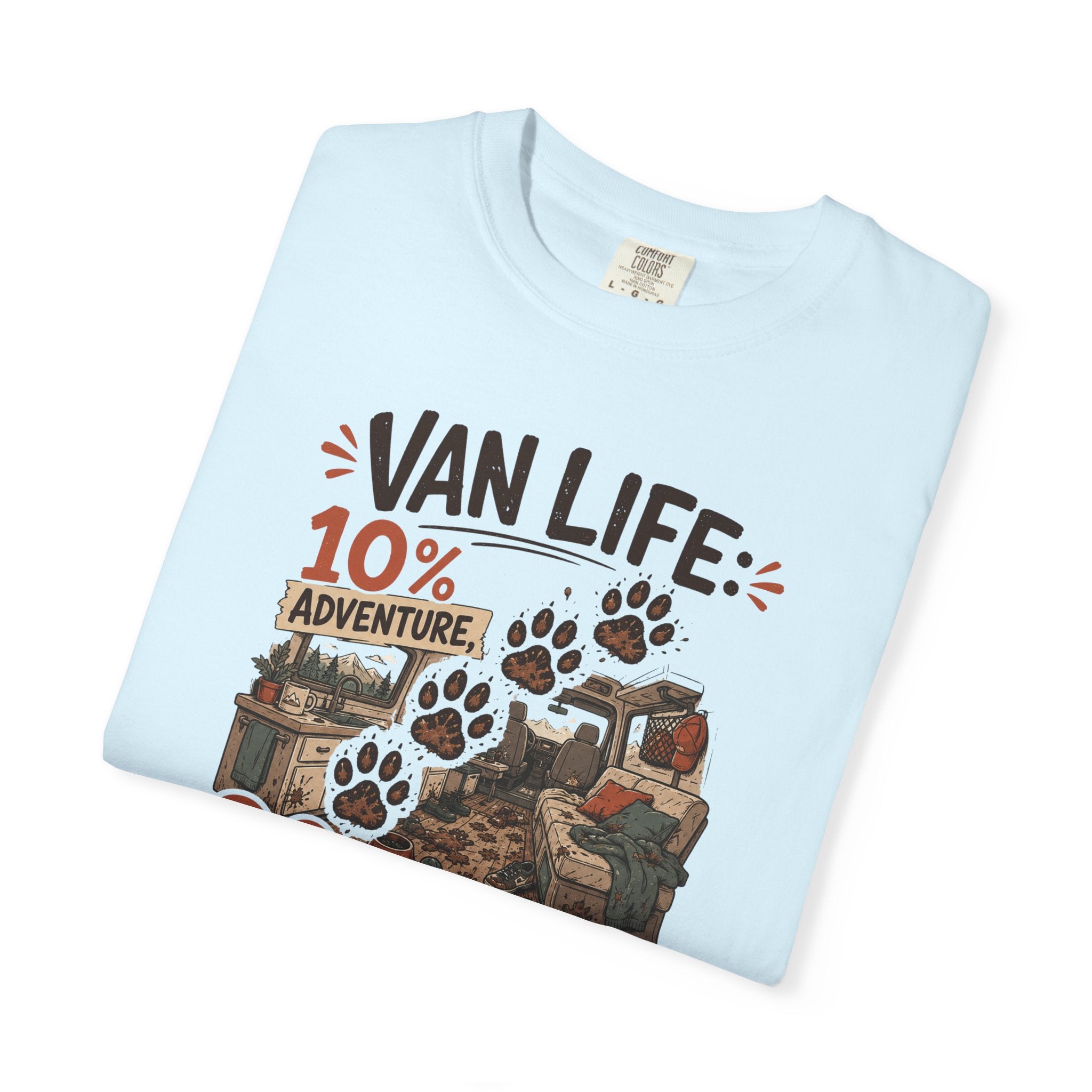 Van Life 10 Adventure 90 Cleaning Muddy Paws - T-Shirt