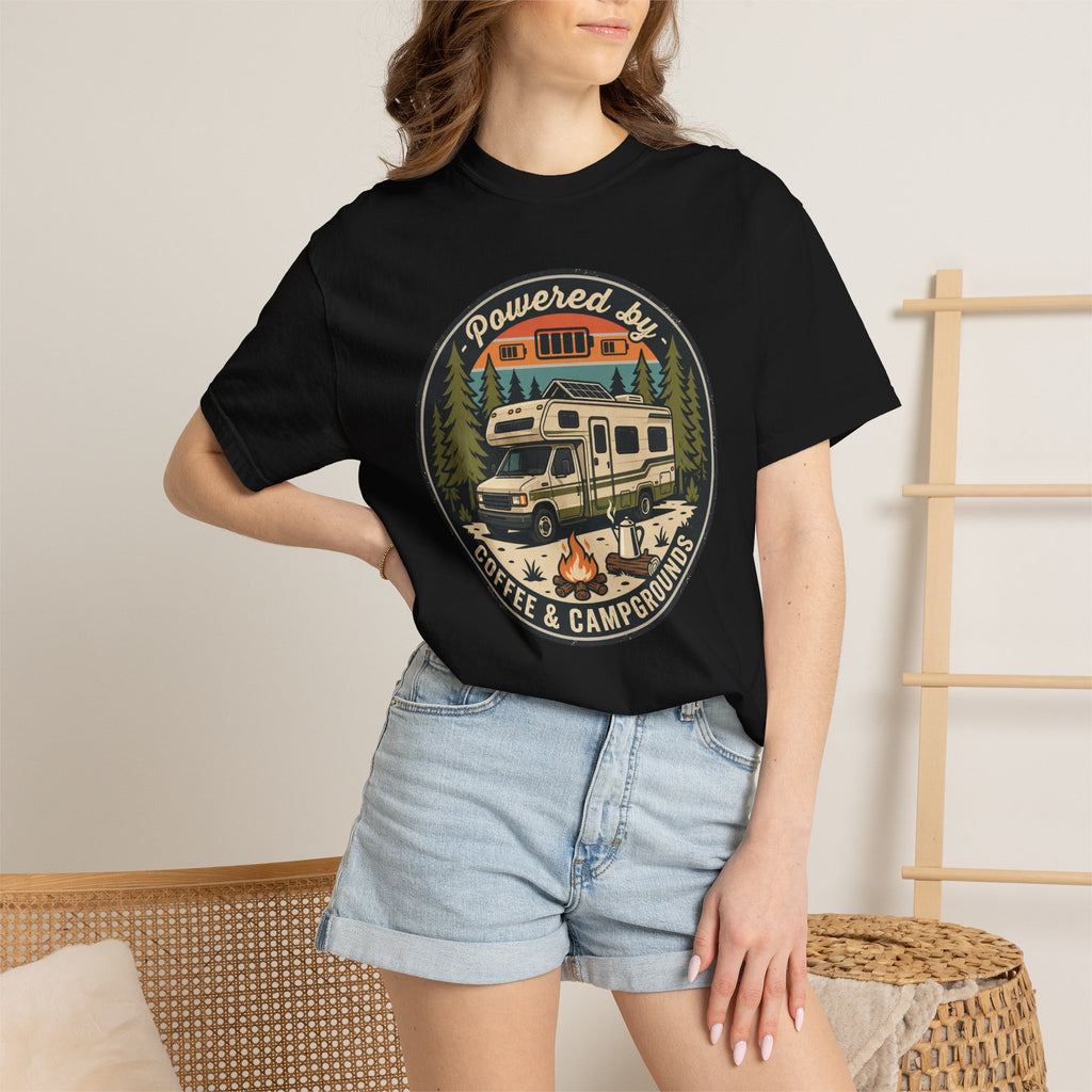 Powered By Coffee and Campgrounds - T-Shirt