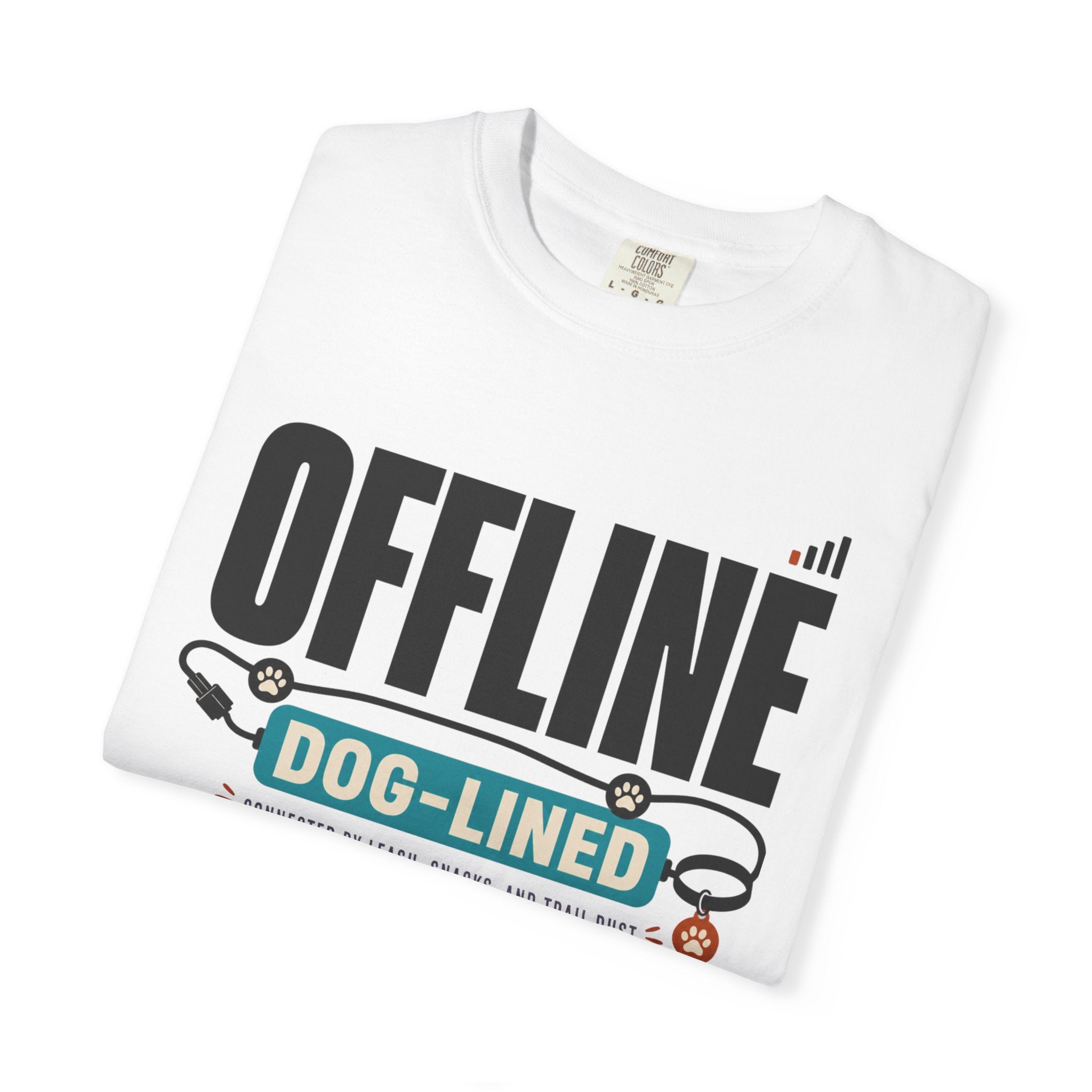 Offline But Dog Lined - T-Shirt