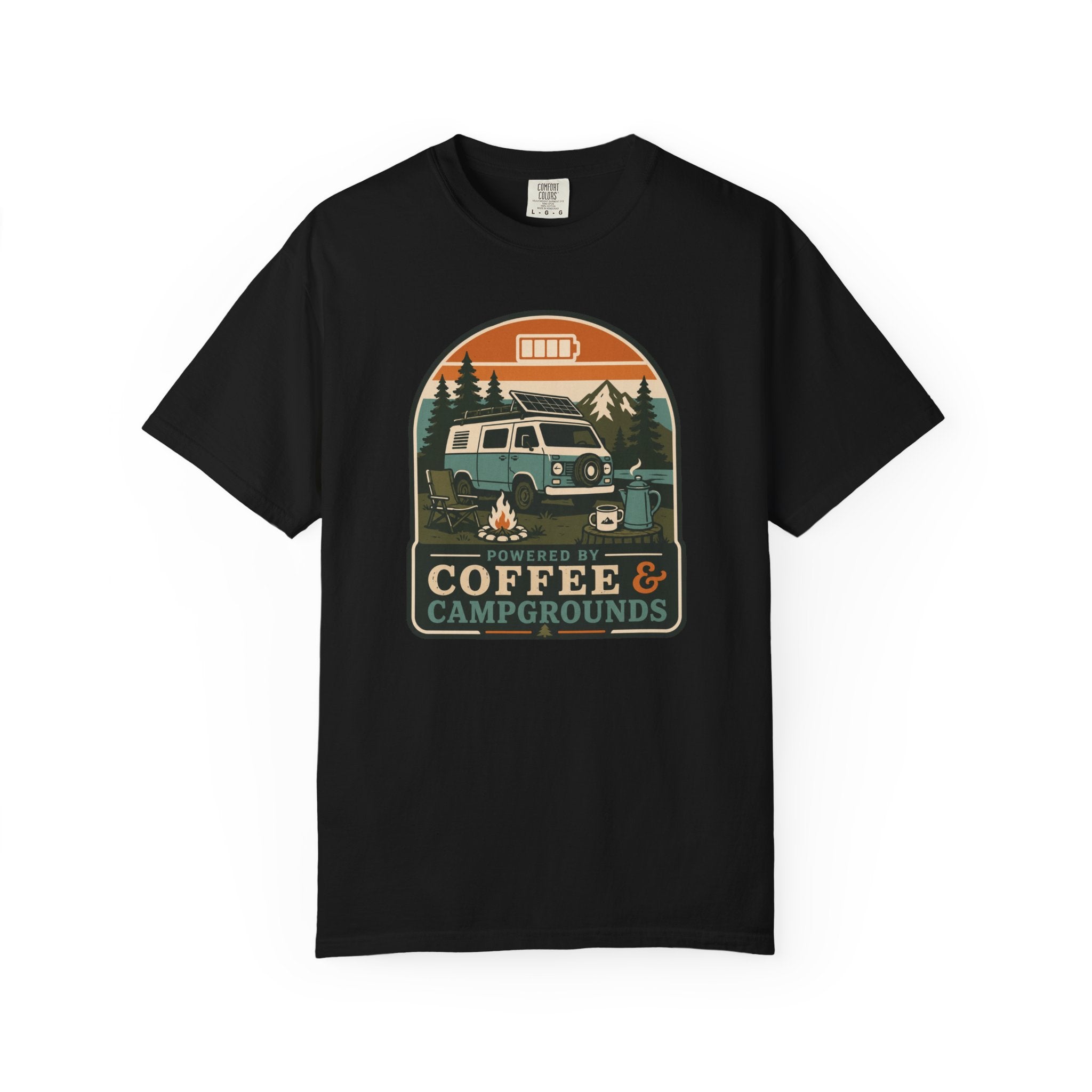 Powered By Coffee and Campgrounds - T-Shirt