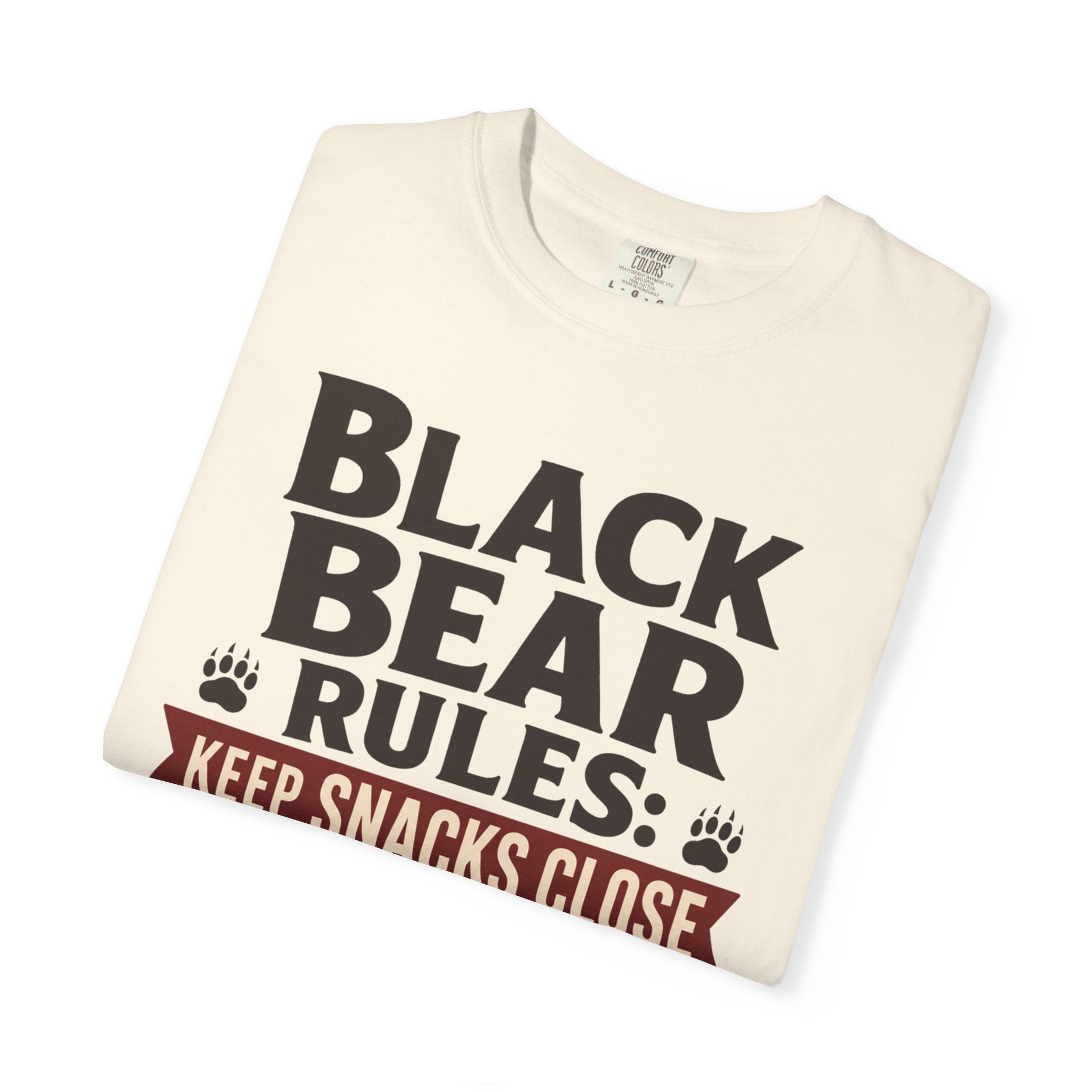Black Bear Rules Keep Snacks Close People Farther - T-Shirt