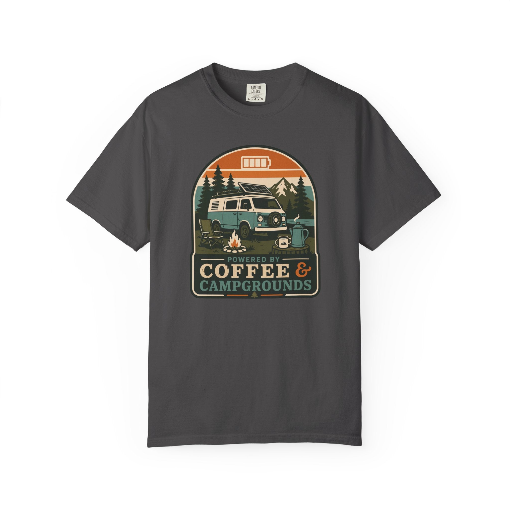 Powered By Coffee and Campgrounds - T-Shirt