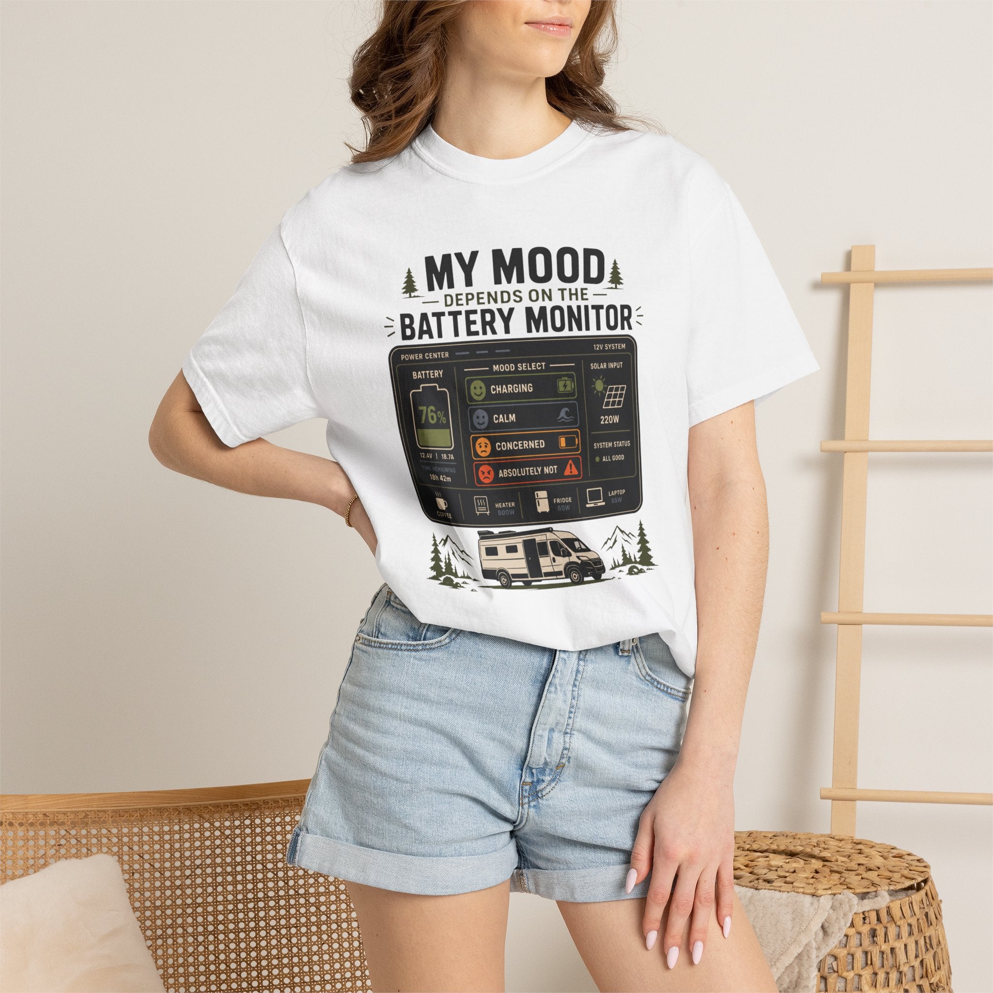 My Mood Depends On The Battery Monitor - T-Shirt