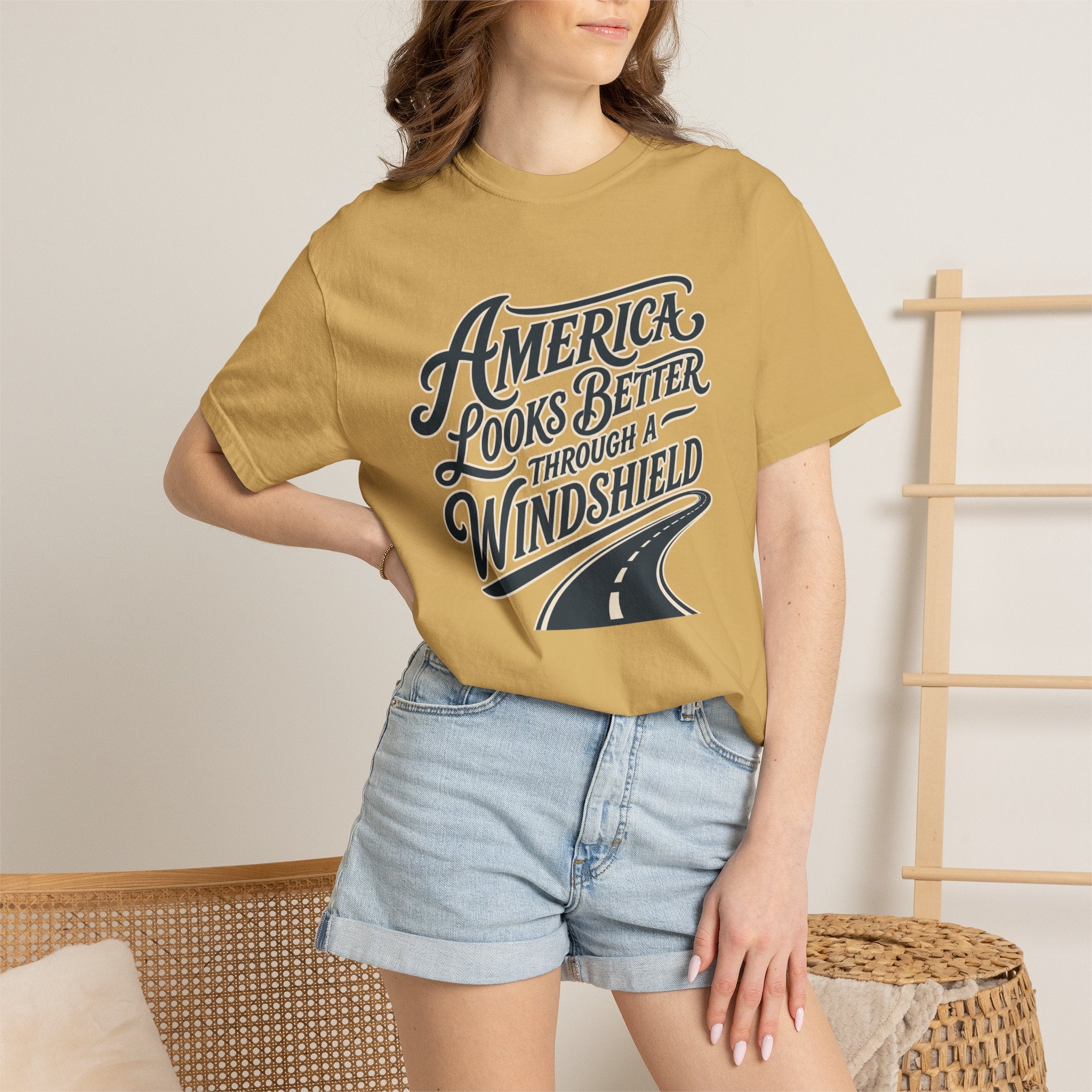 America Looks Better Through A Windshield - T-Shirt