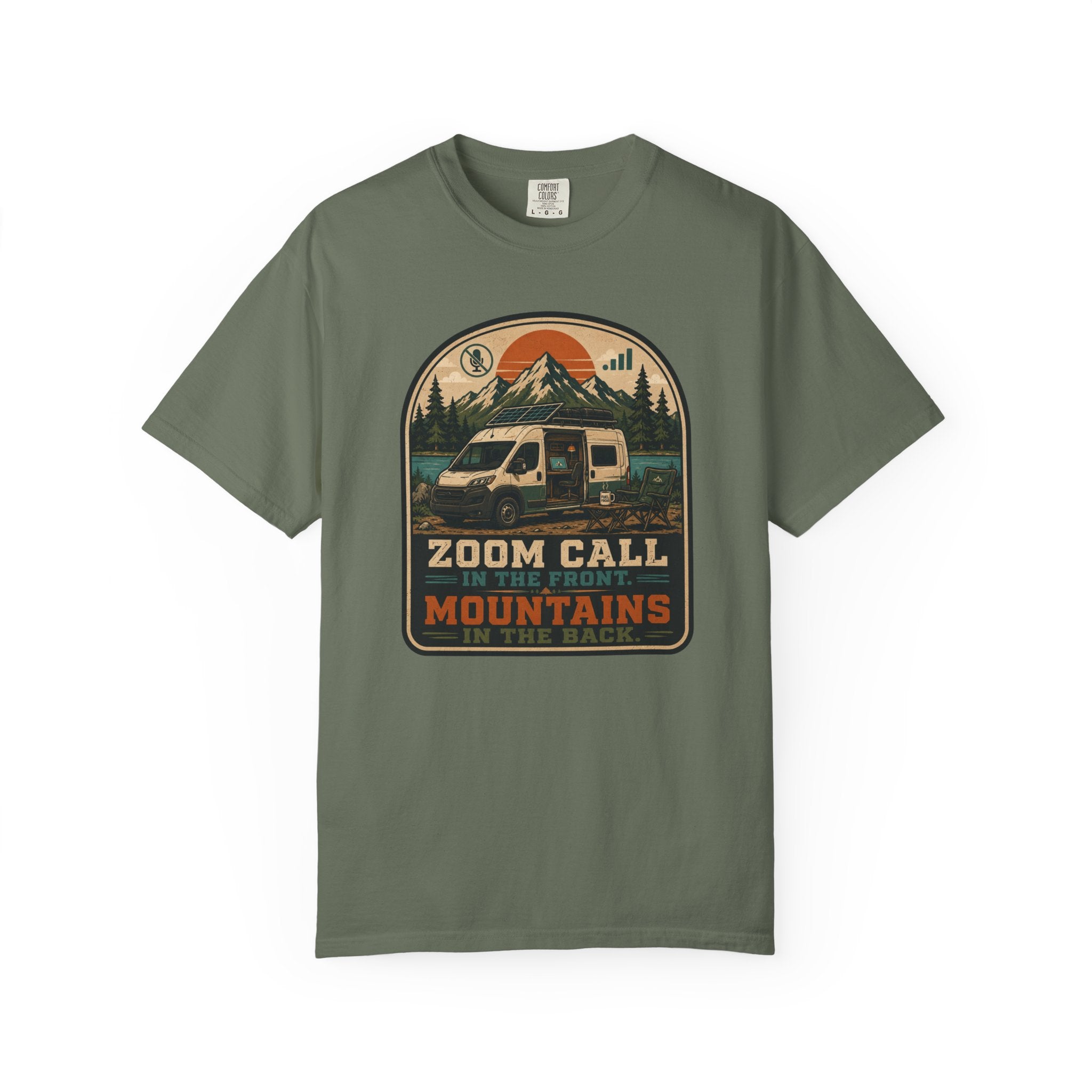 Zoom Call In The Front Mountains In The Back - T-Shirt