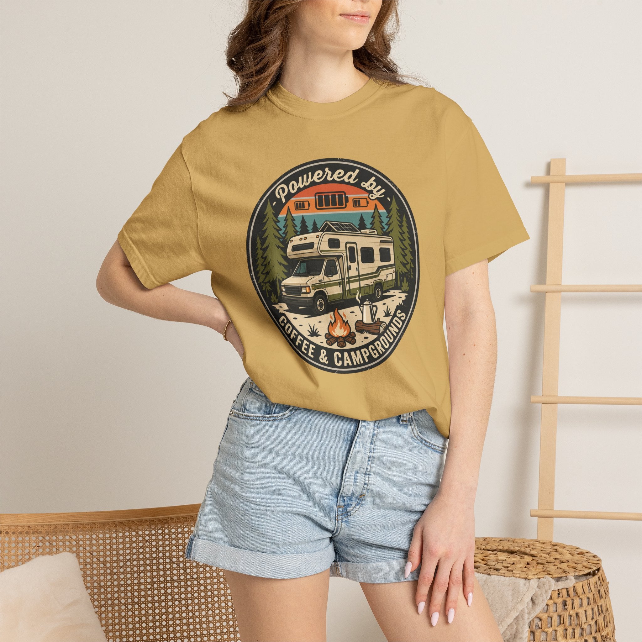 Powered By Coffee and Campgrounds - T-Shirt