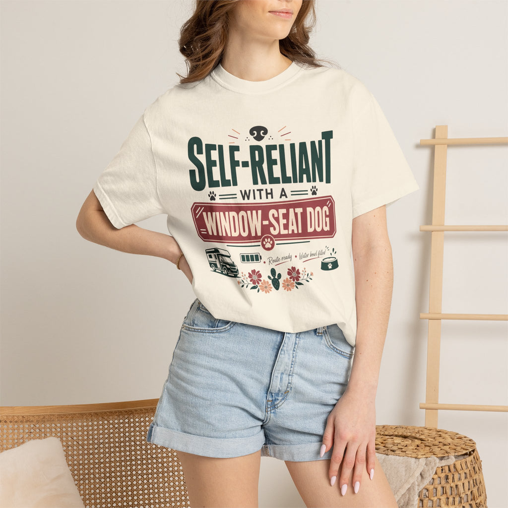 Self Reliant With A Window Seat Dog - T-Shirt