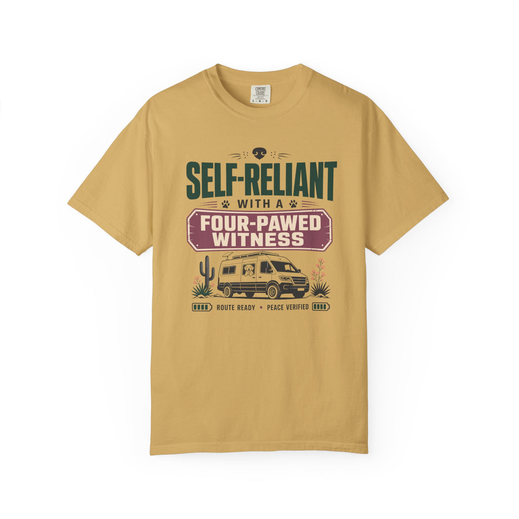 Self Reliant With A Four Pawed Witness - T-Shirt