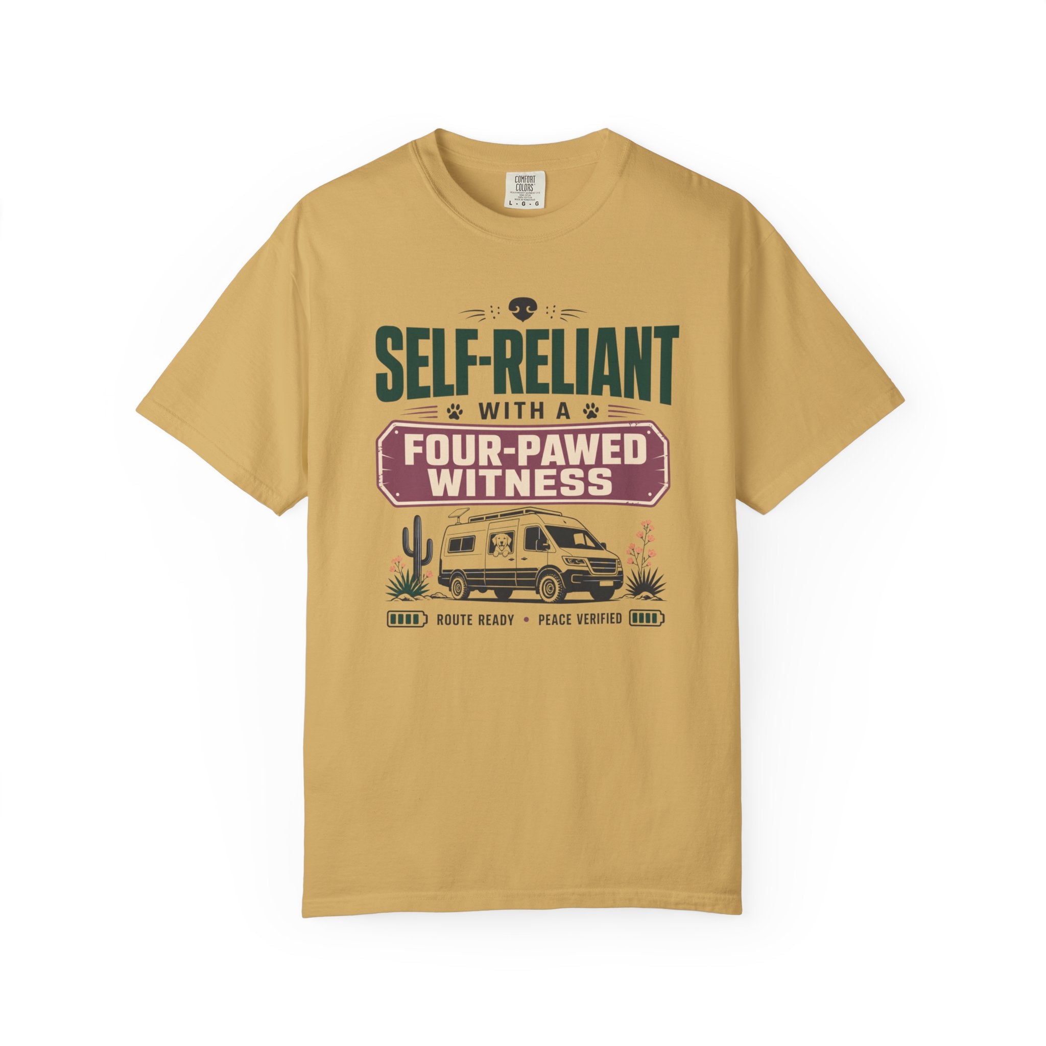 Self Reliant With A Four Pawed Witness - T-Shirt