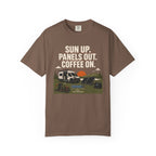 Sun Up Panels Out Coffee On - T-Shirt