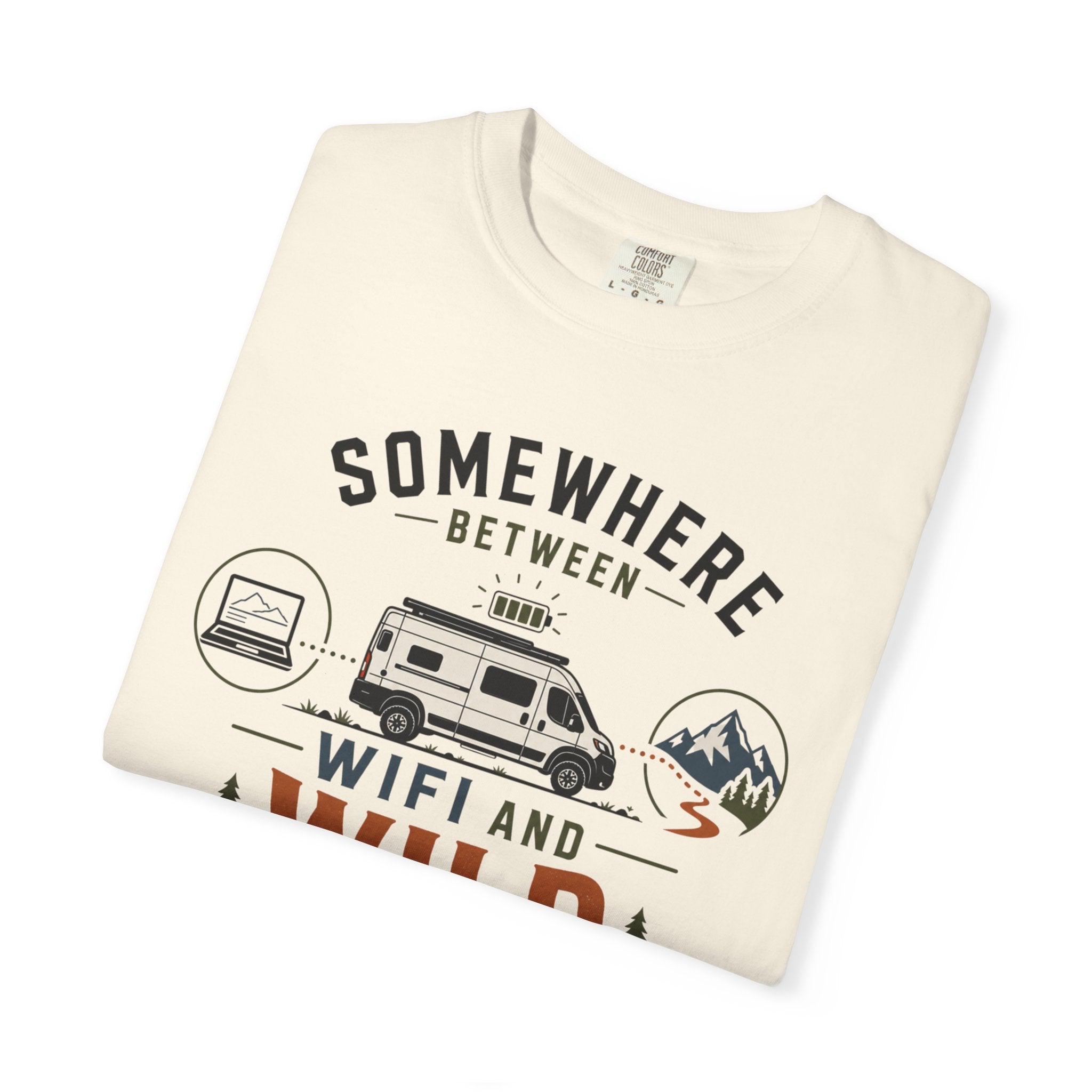 Somewhere Between Wifi And Wild - T-Shirt