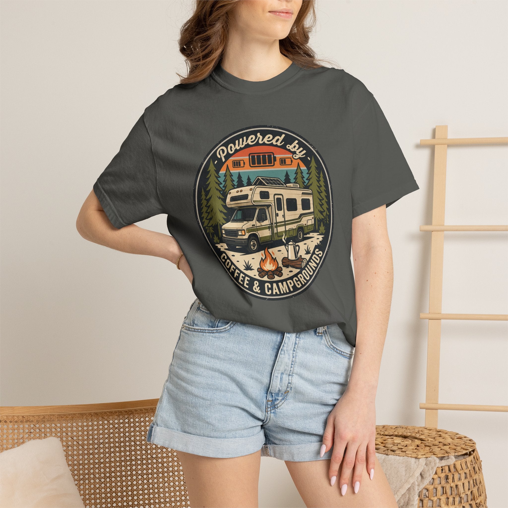 Powered By Coffee and Campgrounds - T-Shirt