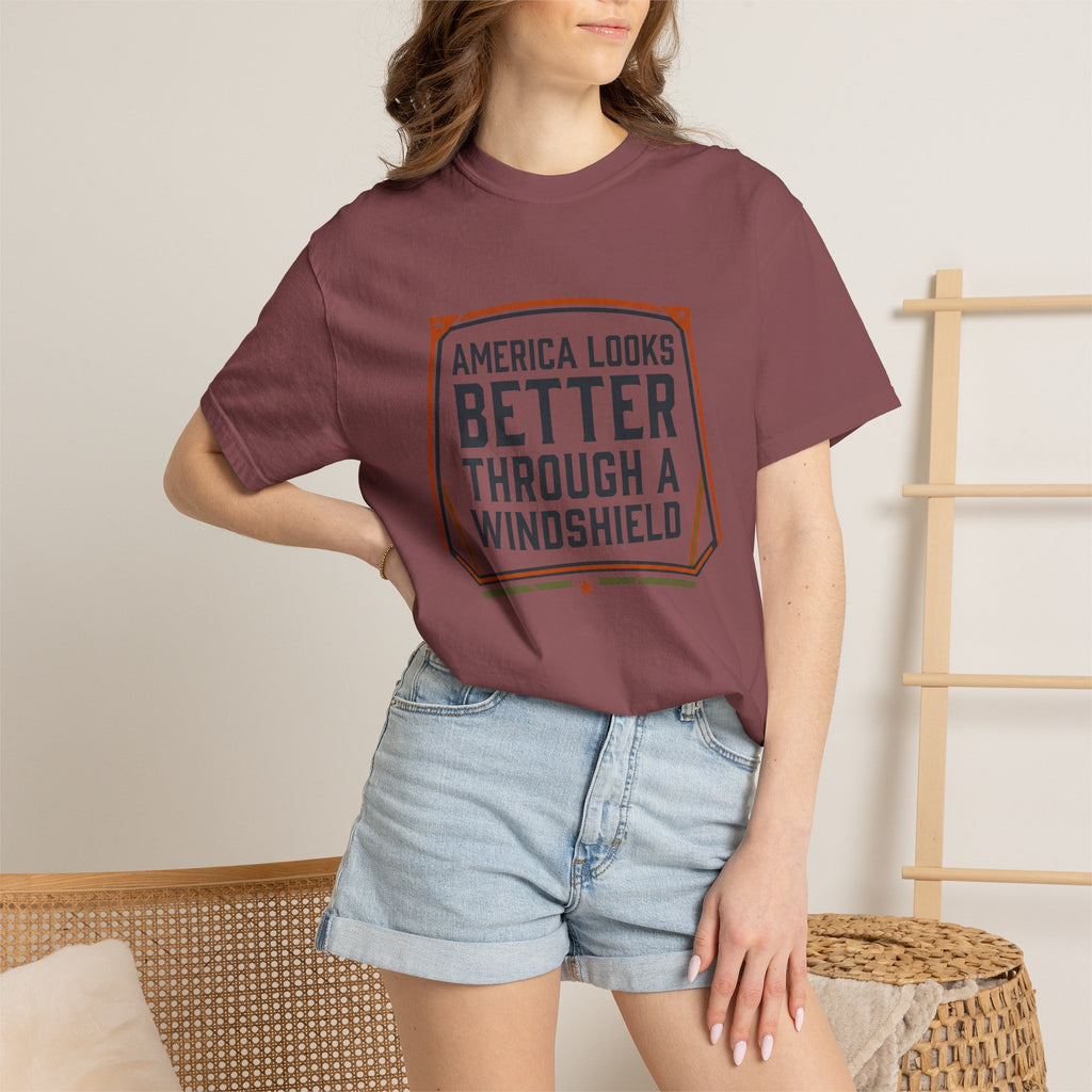 America Looks Better Through A Windshield - T-Shirt