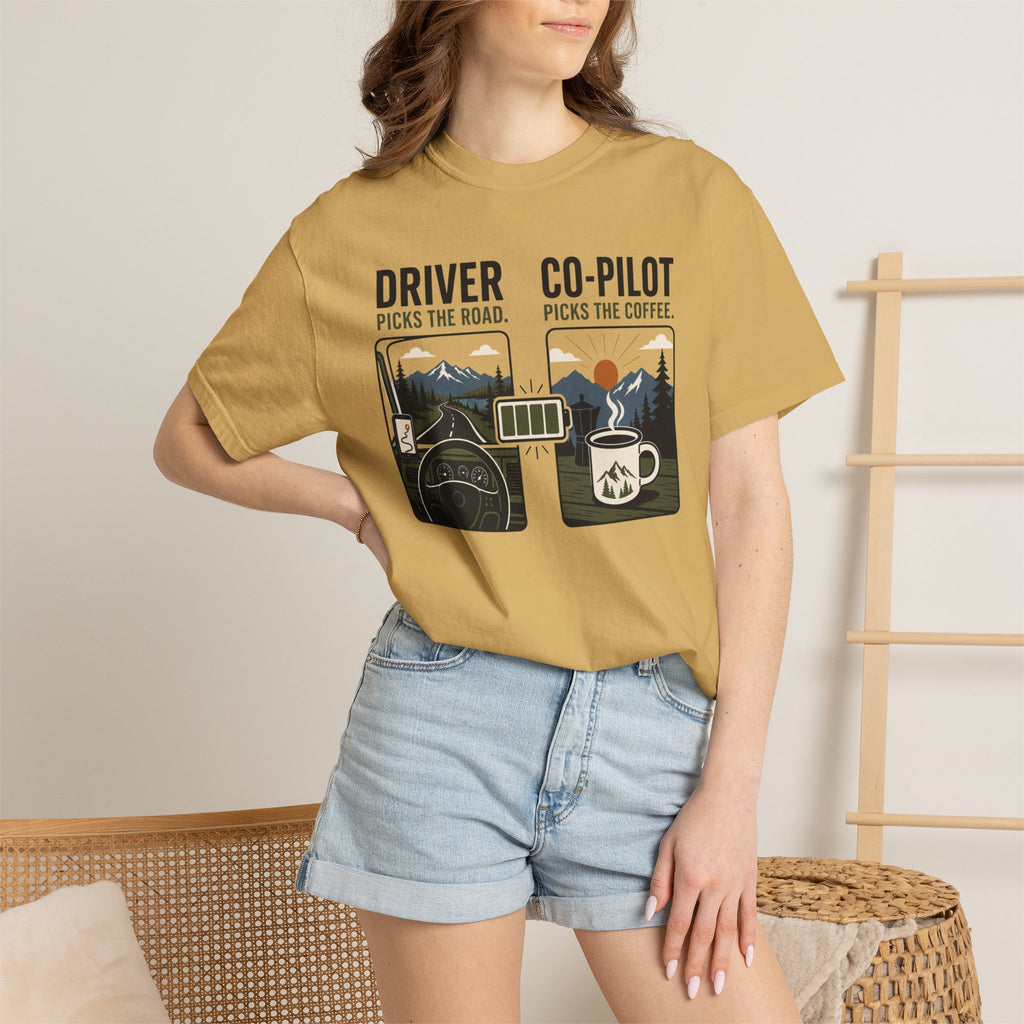 Driver Picks The Road Co Pilot Picks The Coffee - T-Shirt