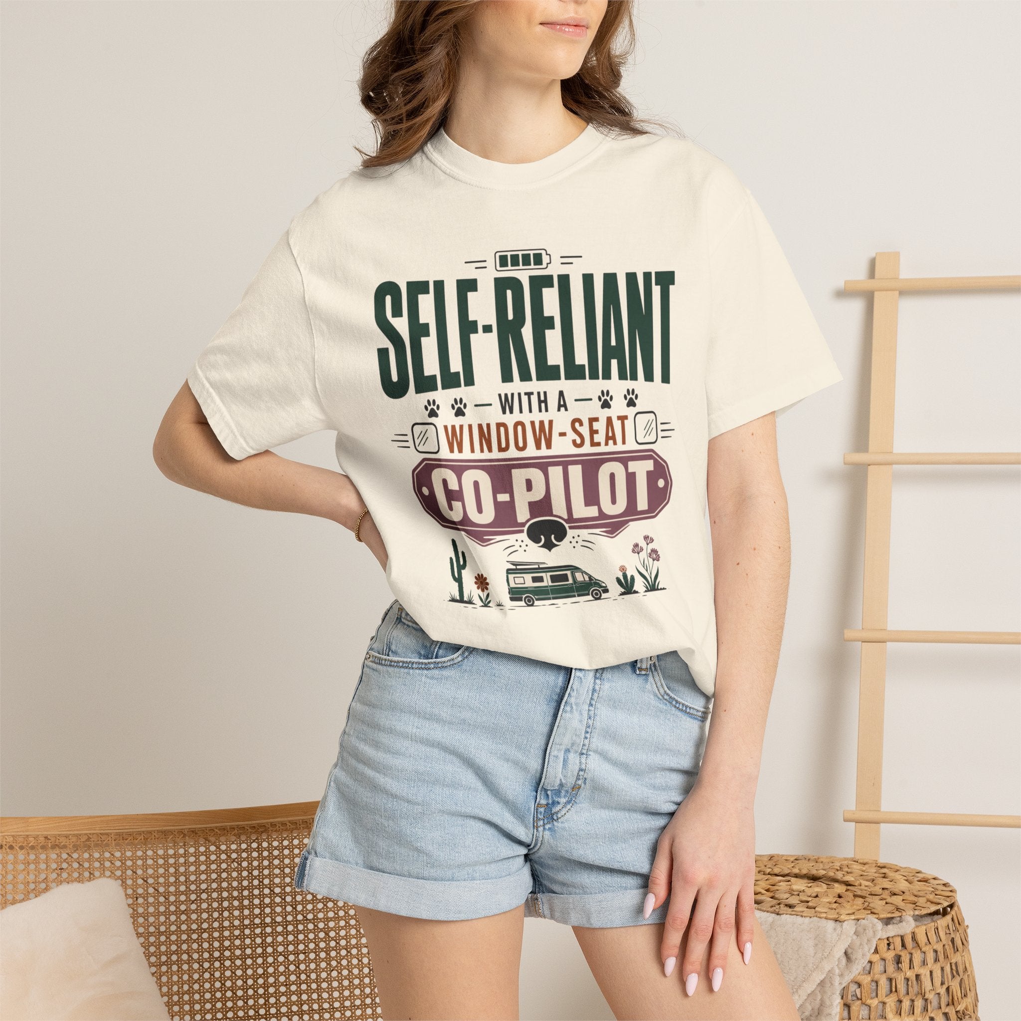Self Reliant With A Window Seat Co Pilot - T-Shirt