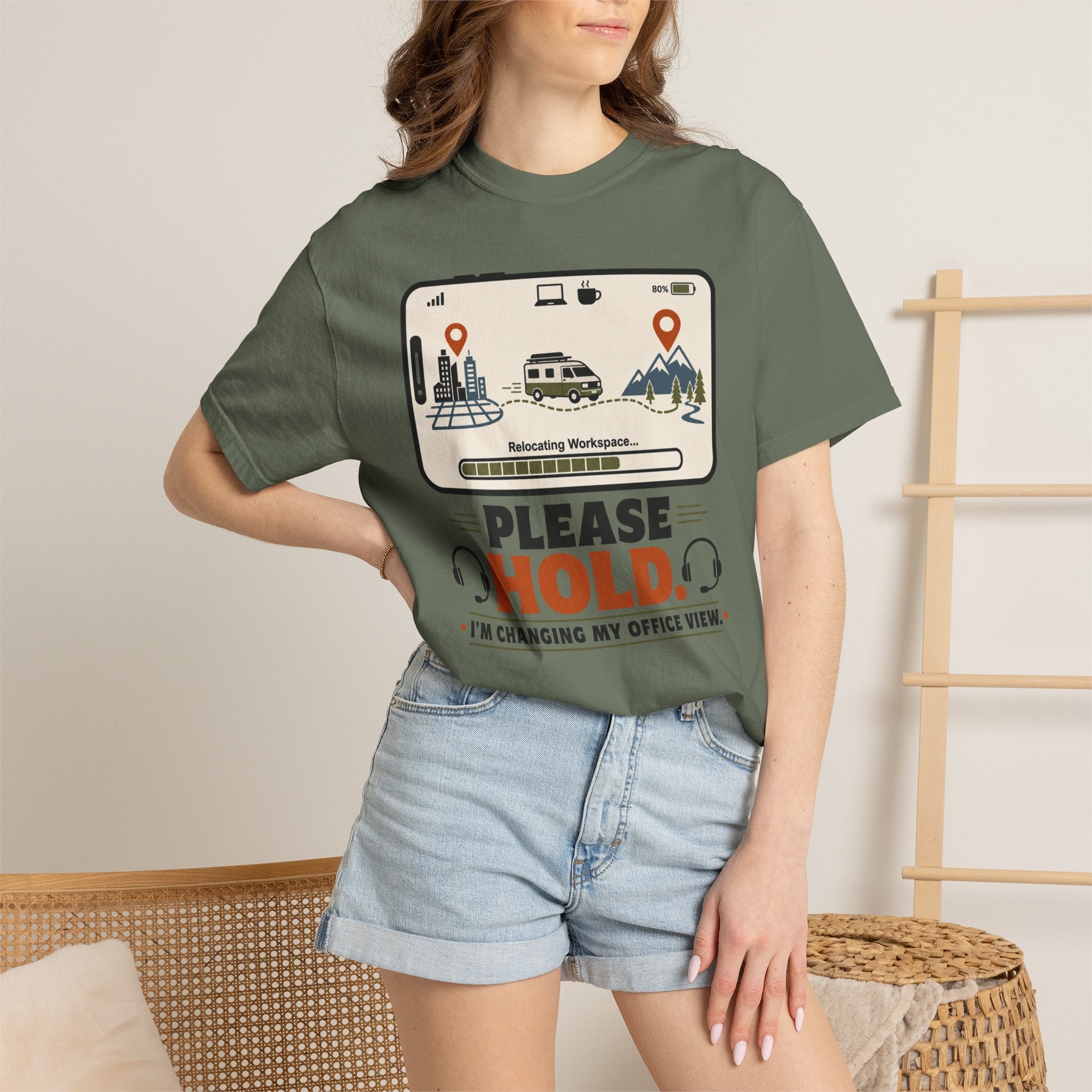 Please Hold I M Changing My Office View - T-Shirt