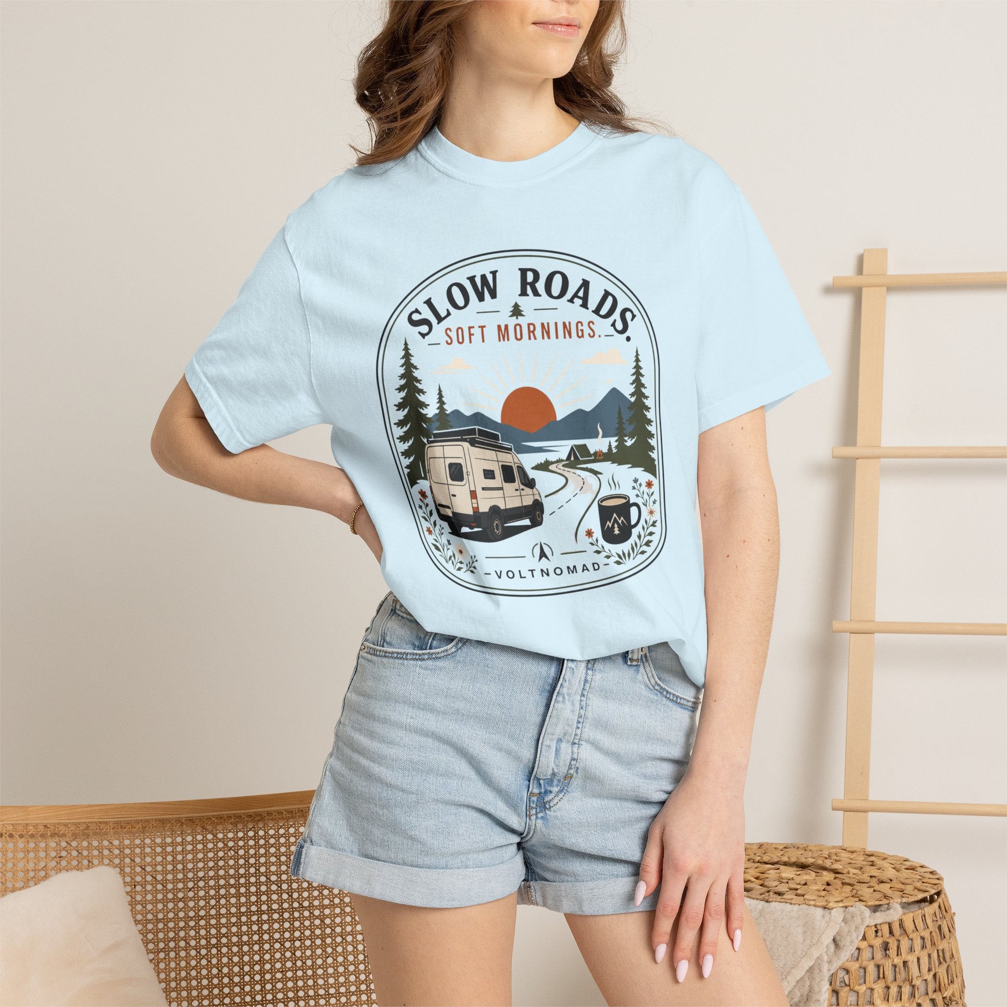 Slow Roads Soft Mornings - T-Shirt