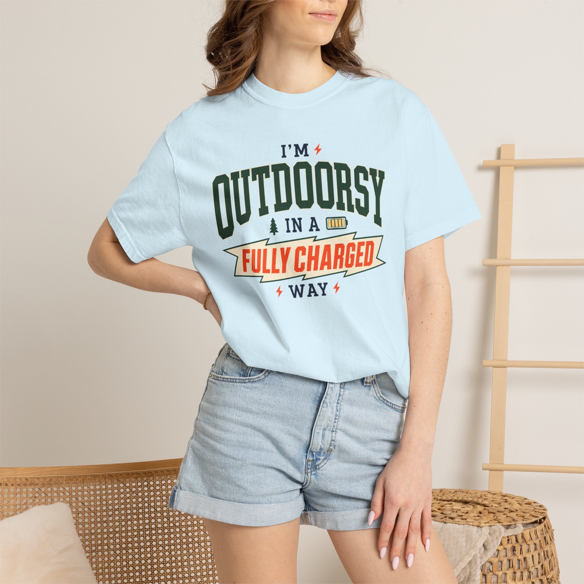 I'm Outdoorsy In A Fully Charged Way - T-Shirt