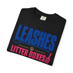 Leashes Litter Boxes And Low Signal - T-Shirt