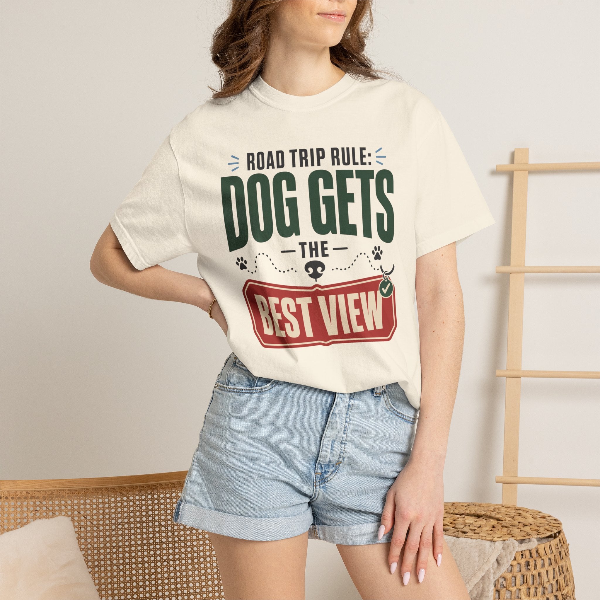 Road Trip Rule Dog Gets The Best View - T-Shirt