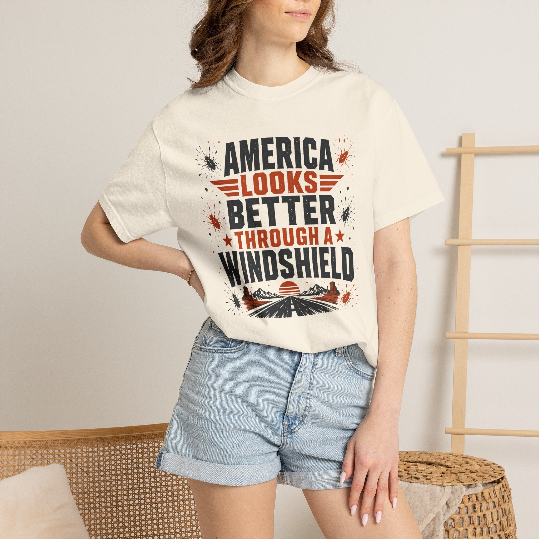 America Looks Better Through A Windshield - T-Shirt
