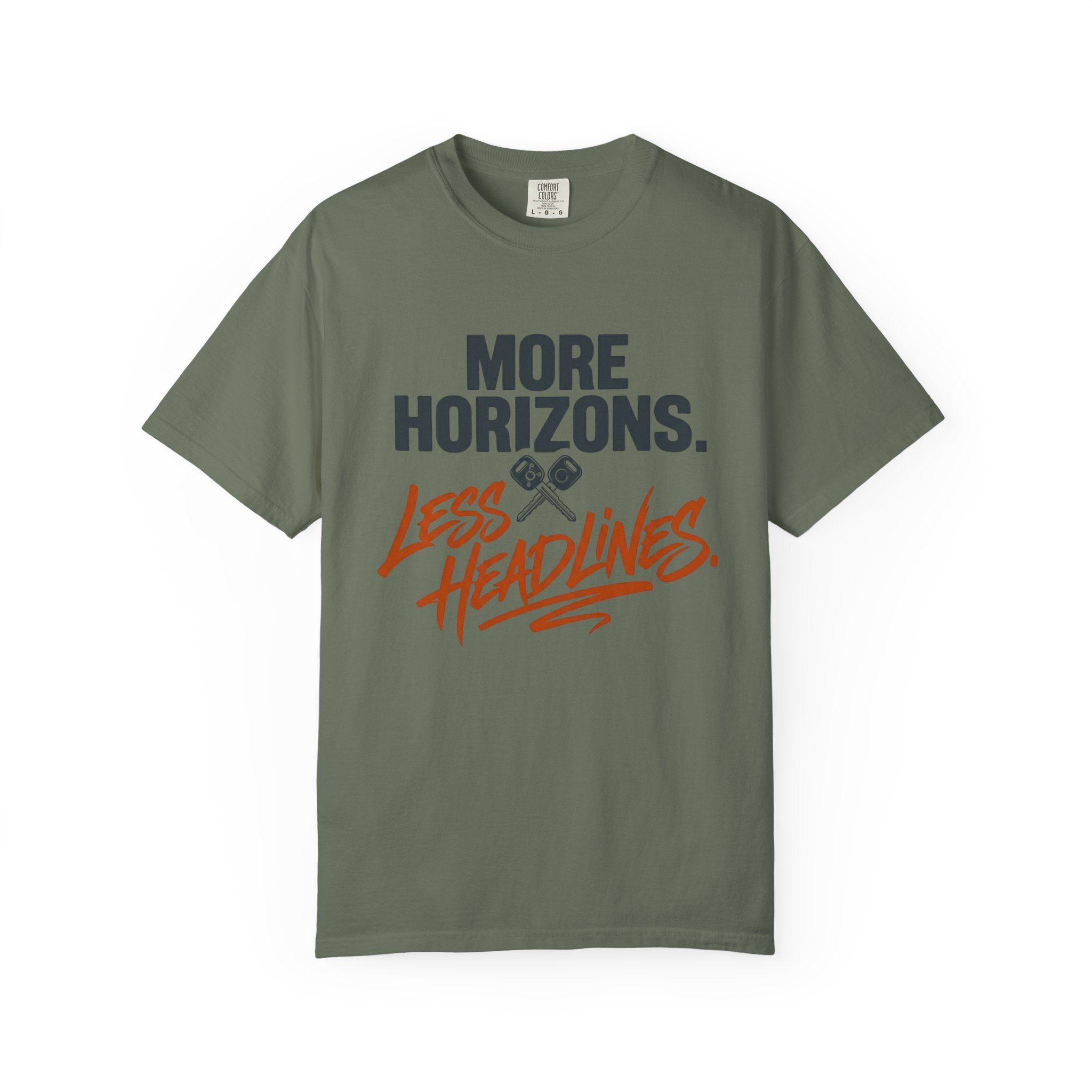 More Horizons Less Headlines - T-Shirt
