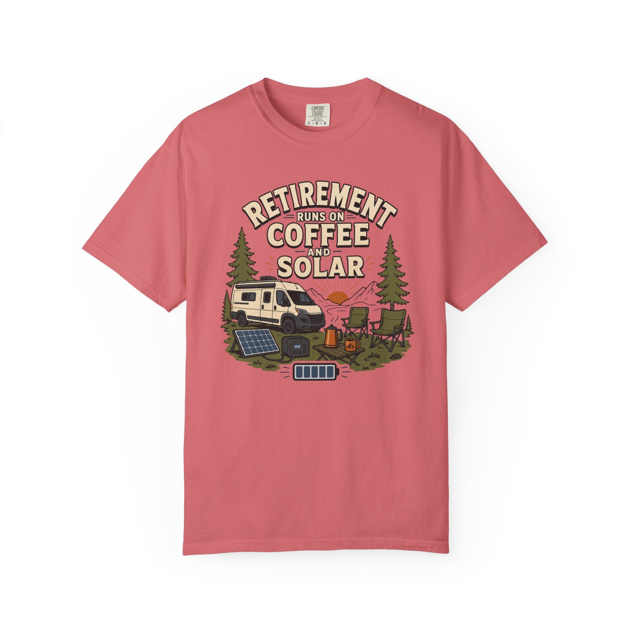 Retirement Runs On Coffee And Solar - T-Shirt