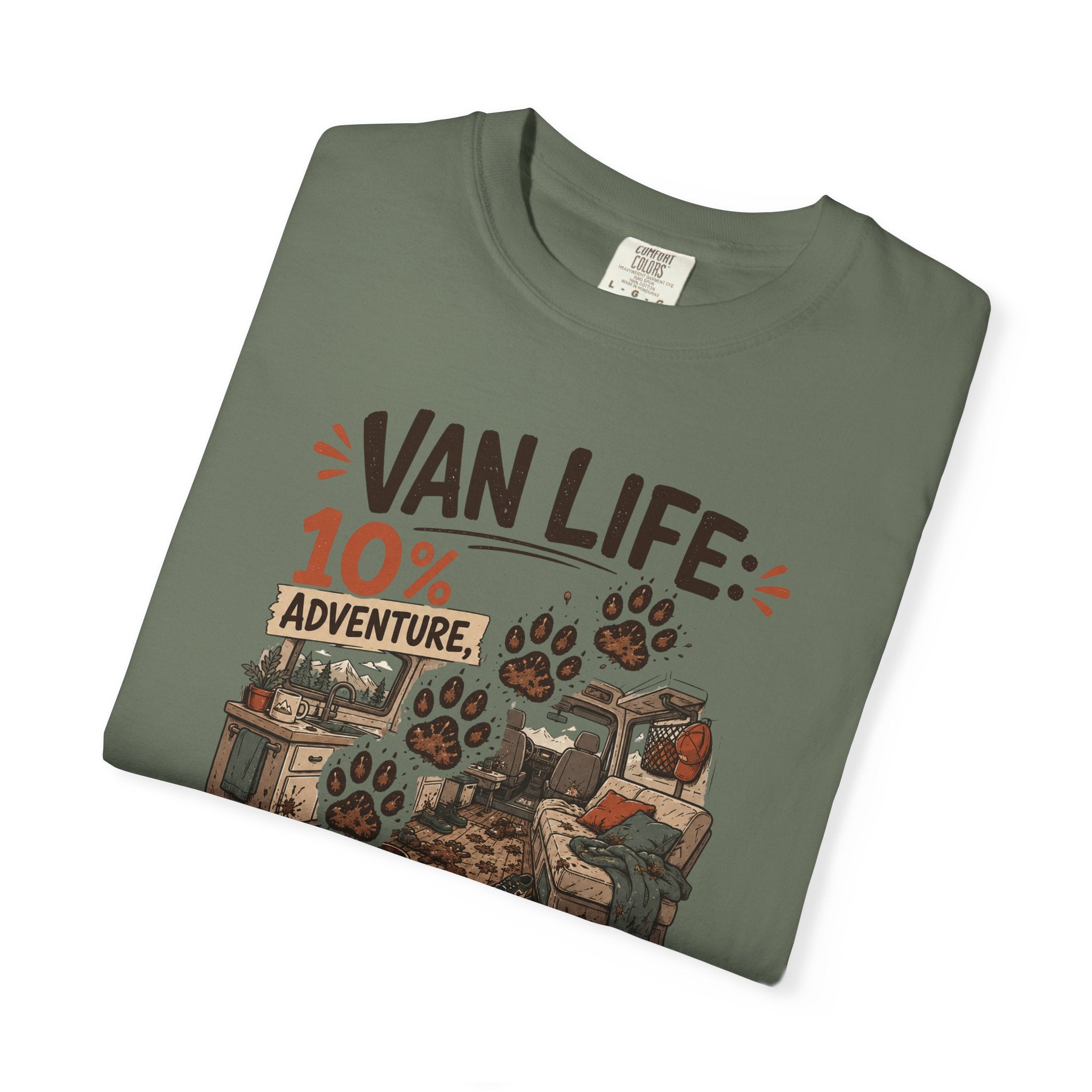 Van Life 10 Adventure 90 Cleaning Muddy Paws - T-Shirt
