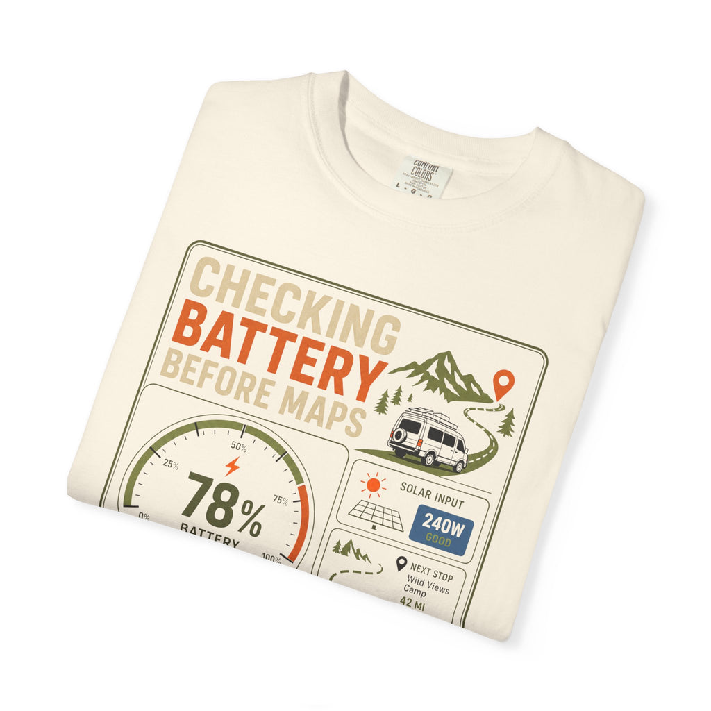 Checking Battery Before Maps - T-Shirt