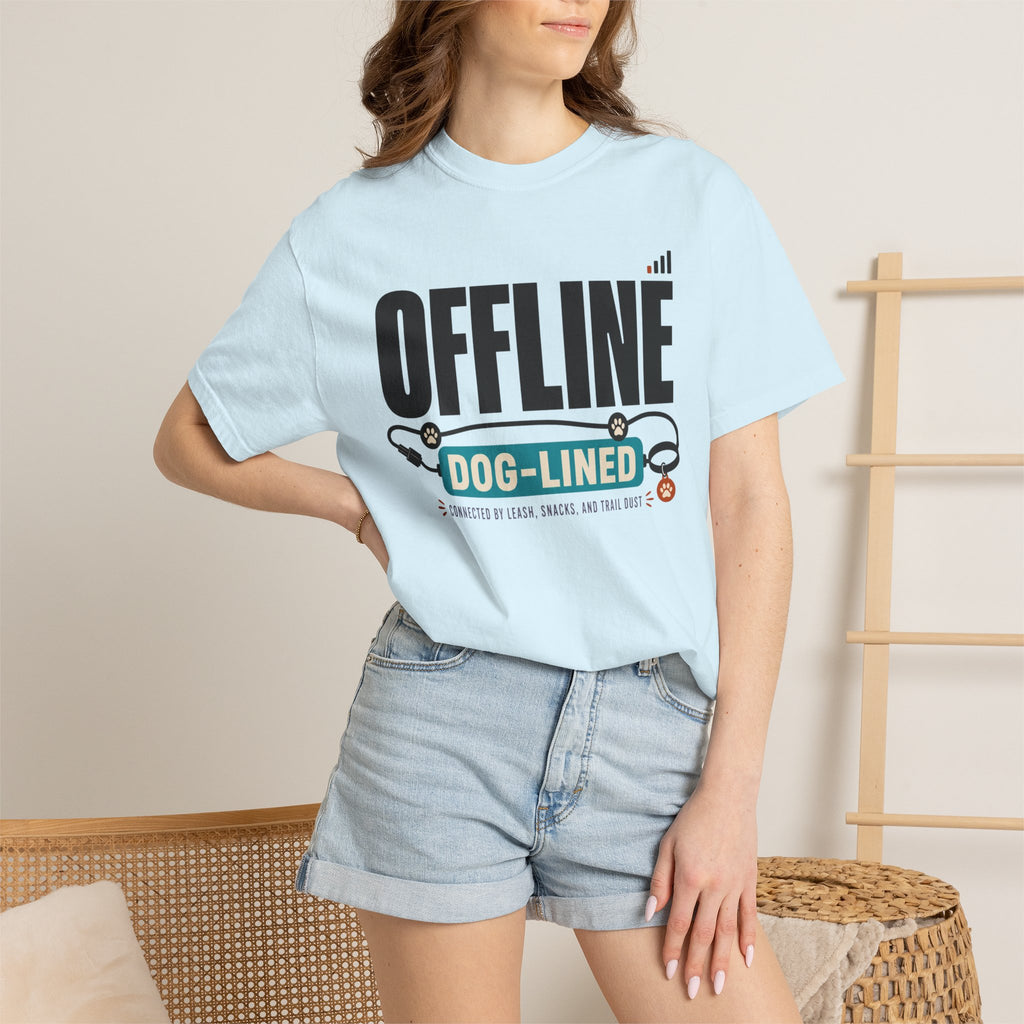 Offline But Dog Lined - T-Shirt
