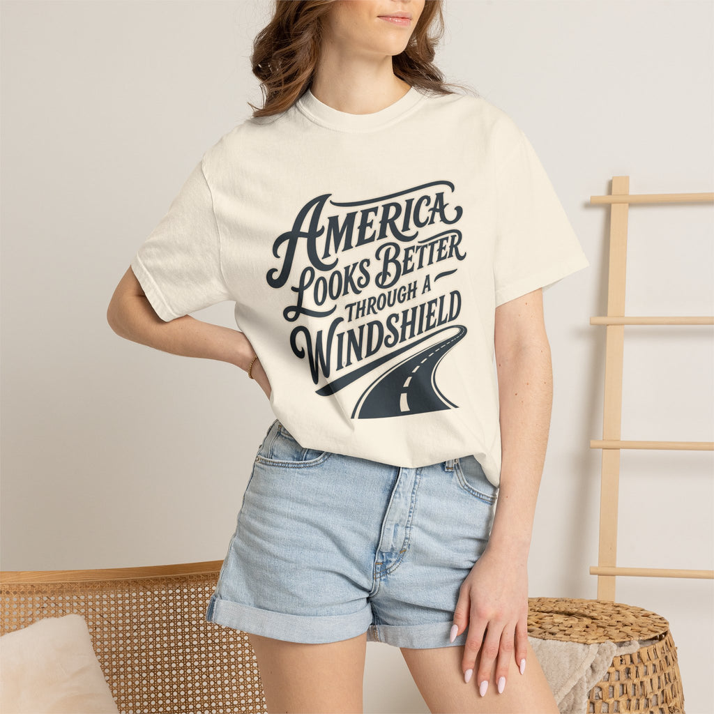 America Looks Better Through A Windshield - T-Shirt