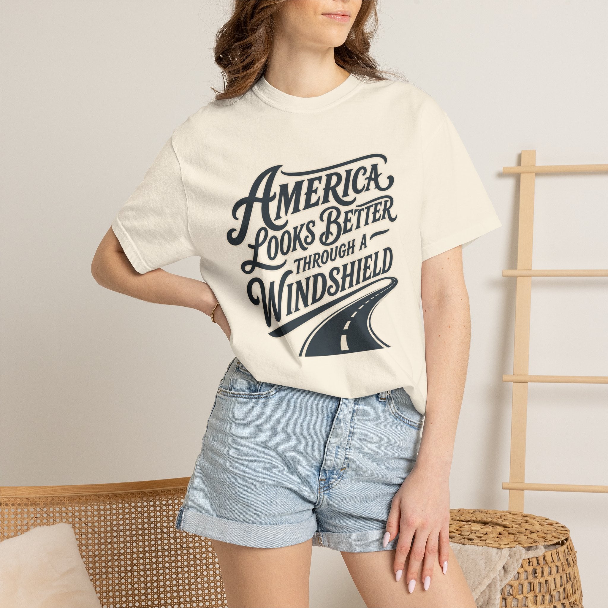 America Looks Better Through A Windshield - T-Shirt