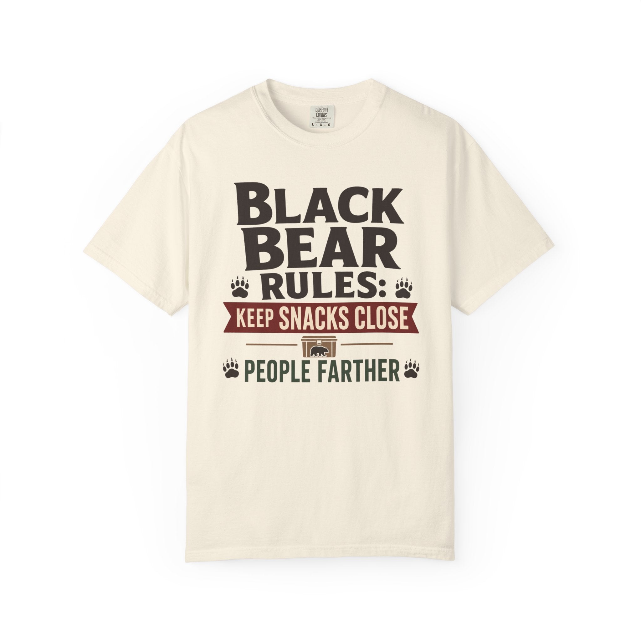 Black Bear Rules Keep Snacks Close People Farther - T-Shirt