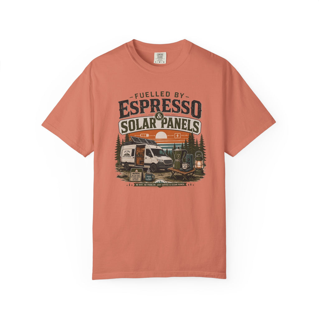 Fuelled By Espresso and Solar Panels - T-Shirt