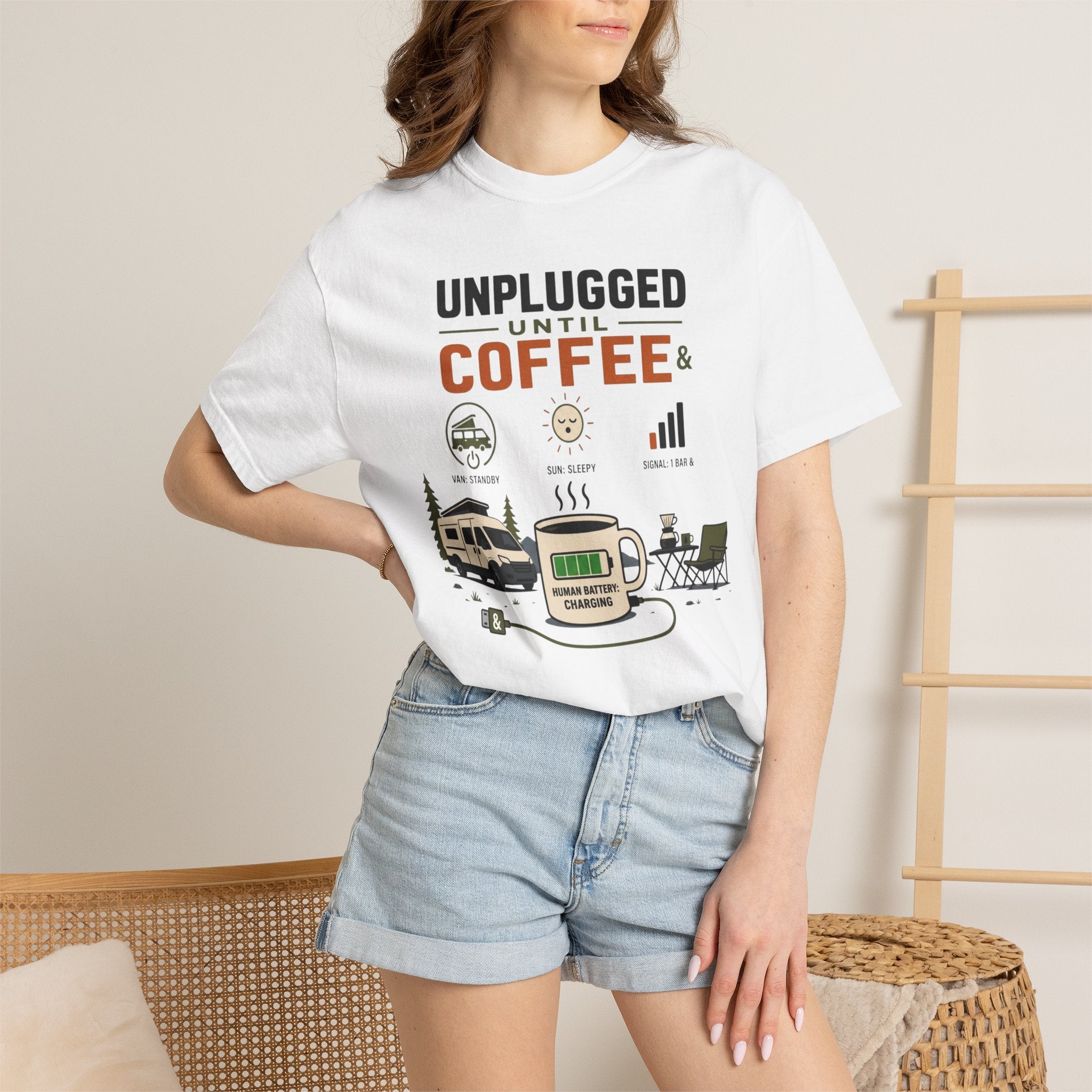 Unplugged Until Coffee - T-Shirt
