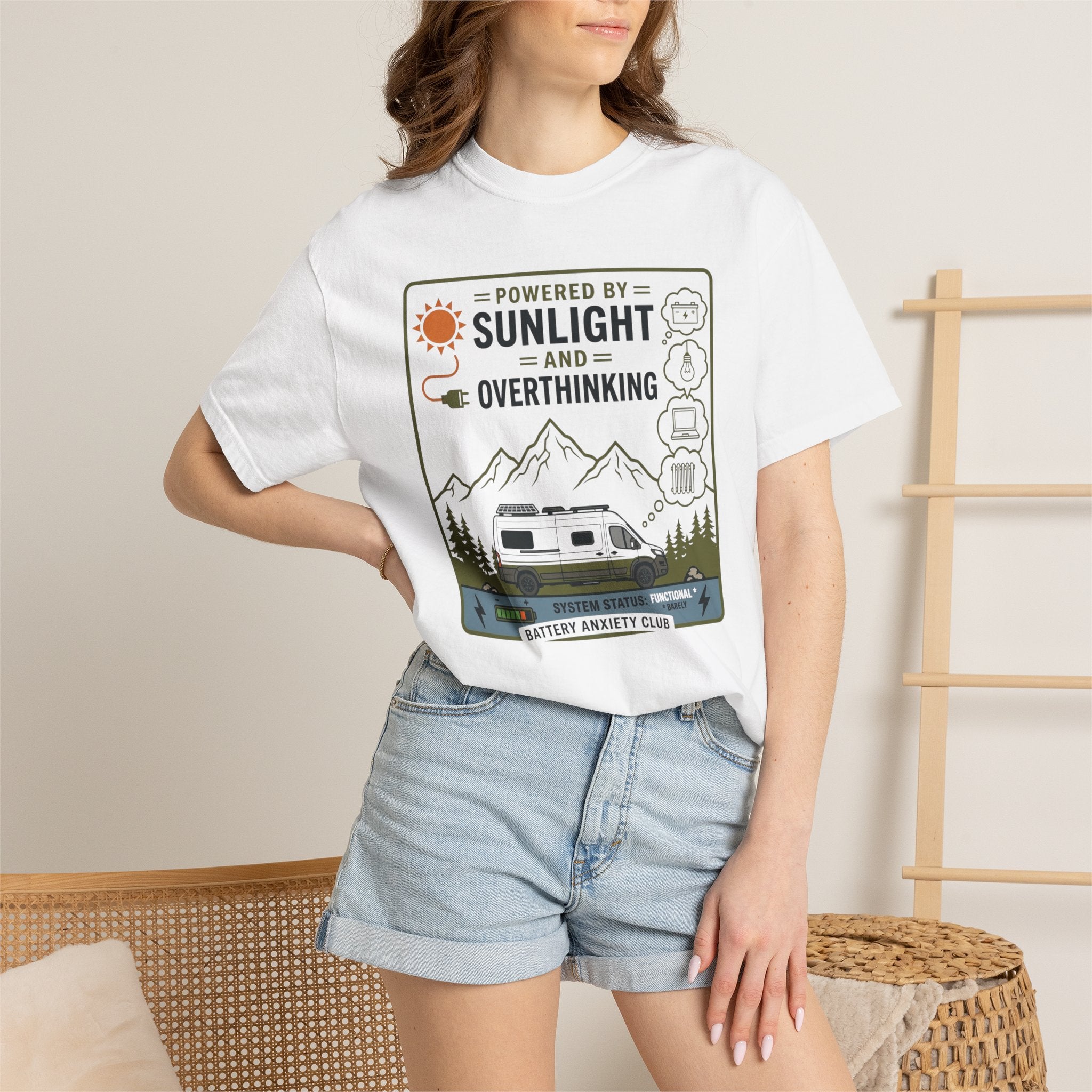Powered By Sunlight And Overthinking - T-Shirt