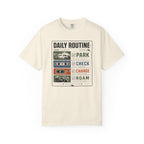 Daily Routine Park Check Charge Roam - T-Shirt