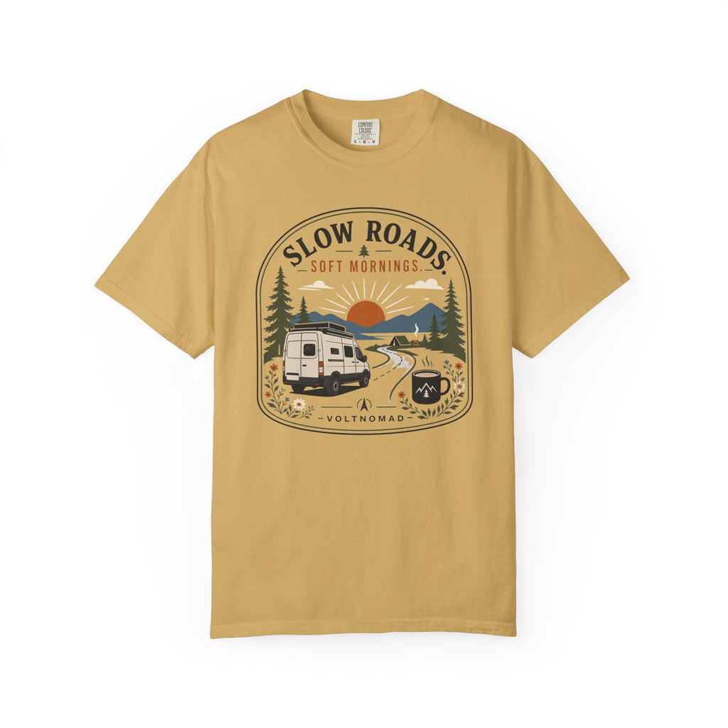 Slow Roads Soft Mornings - T-Shirt