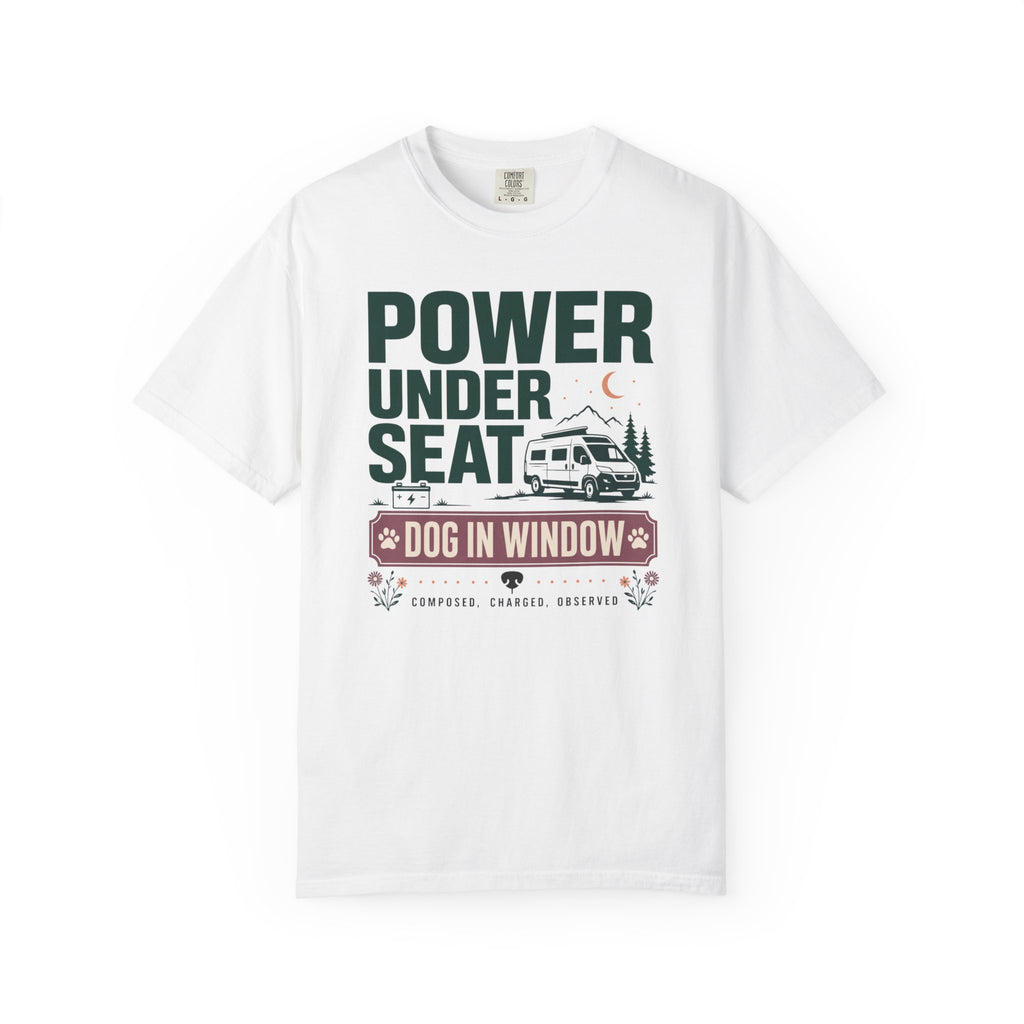 Power Under Seat Dog In Window - T-Shirt