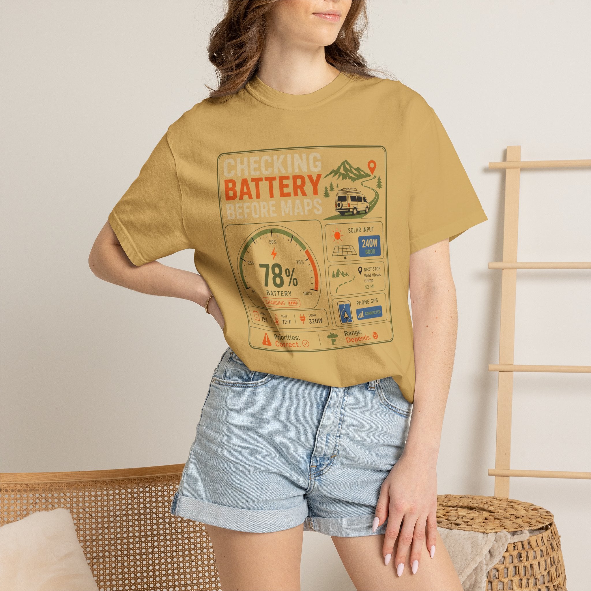 Checking Battery Before Maps - T-Shirt