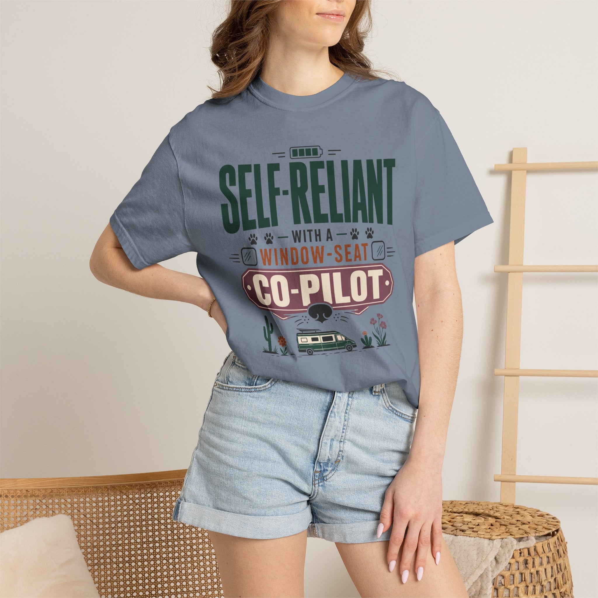 Self Reliant With A Window Seat Co Pilot - T-Shirt