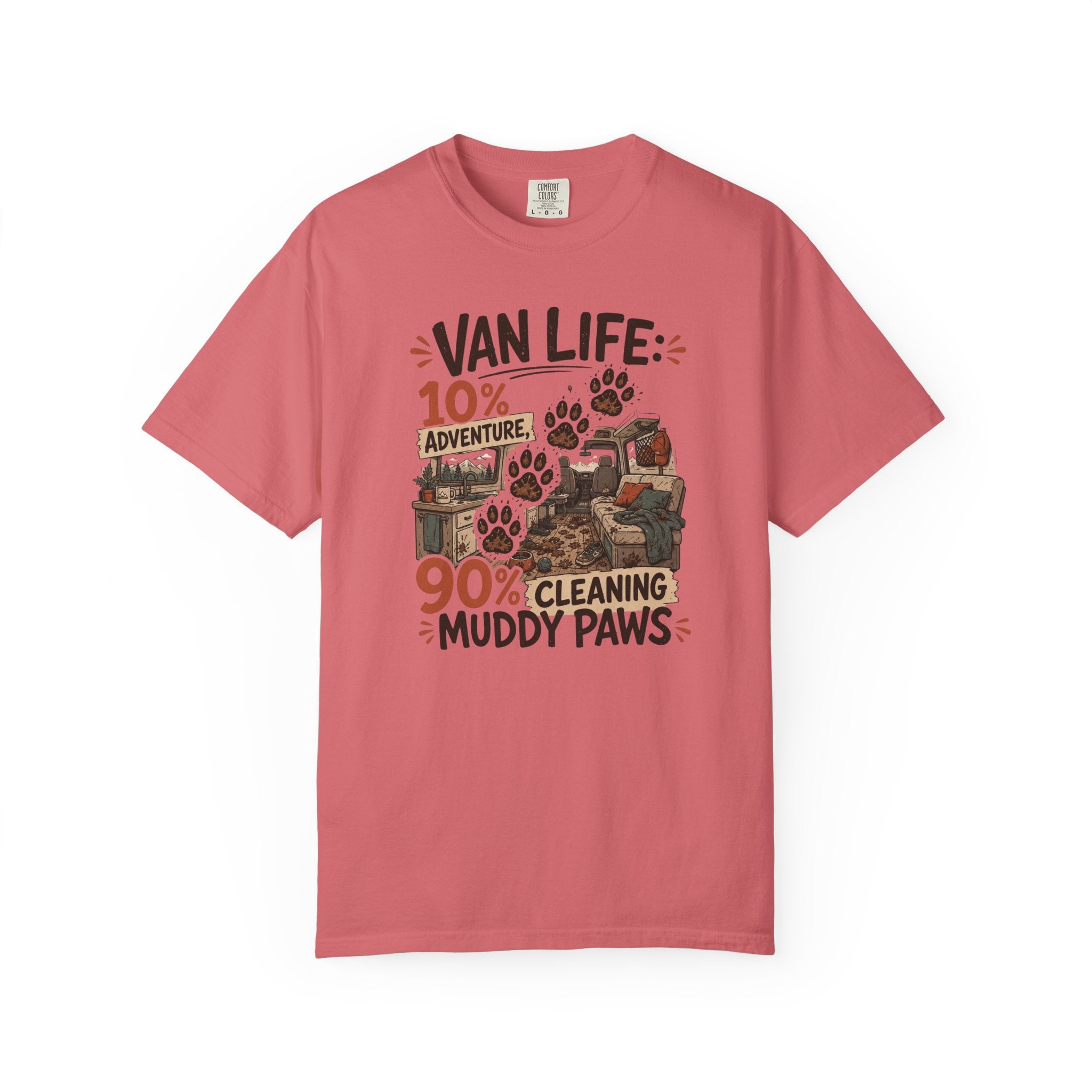 Van Life 10 Adventure 90 Cleaning Muddy Paws - T-Shirt