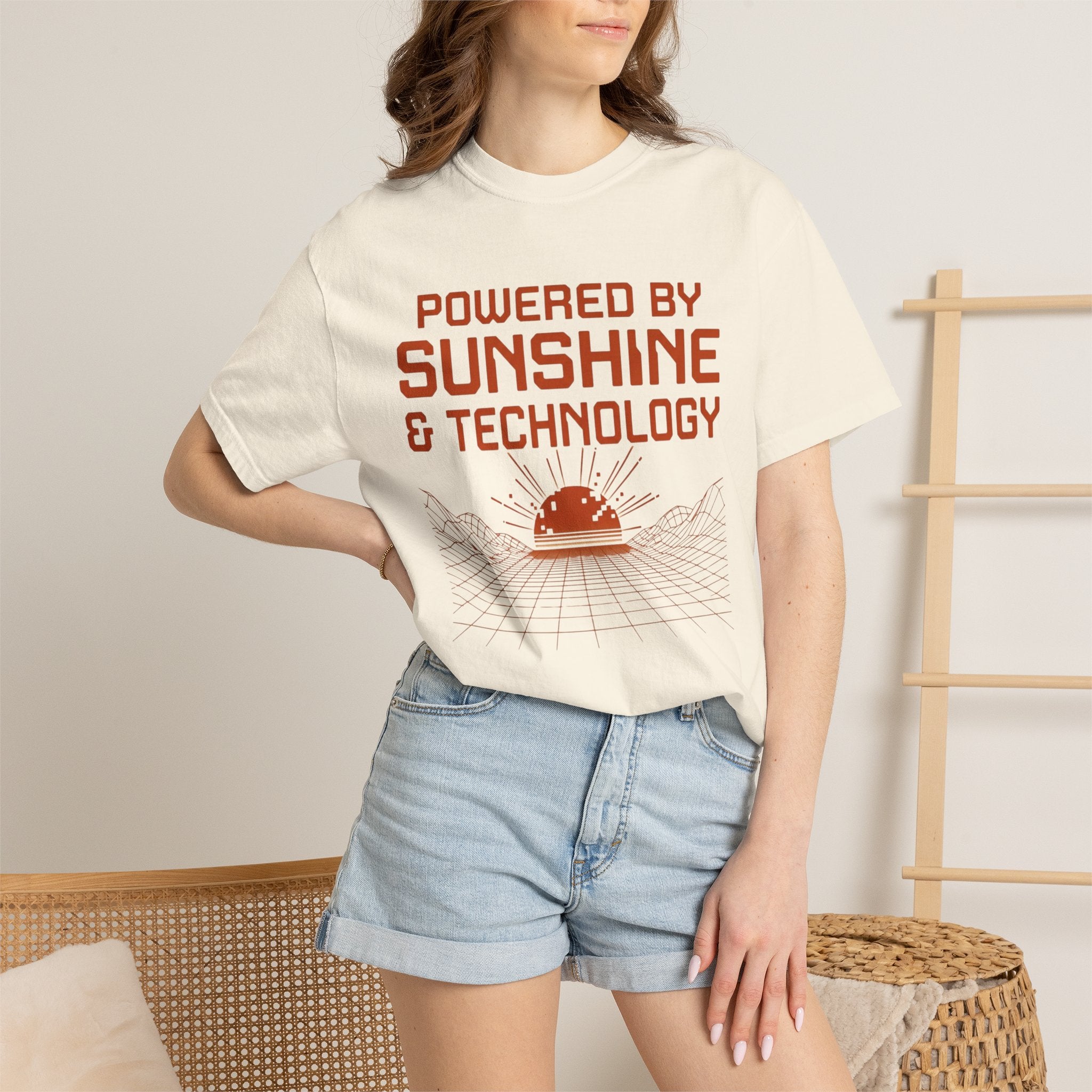 Powered By Sunshine And Technology - T-Shirt