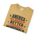 America Looks Better Through A Windshield - T-Shirt
