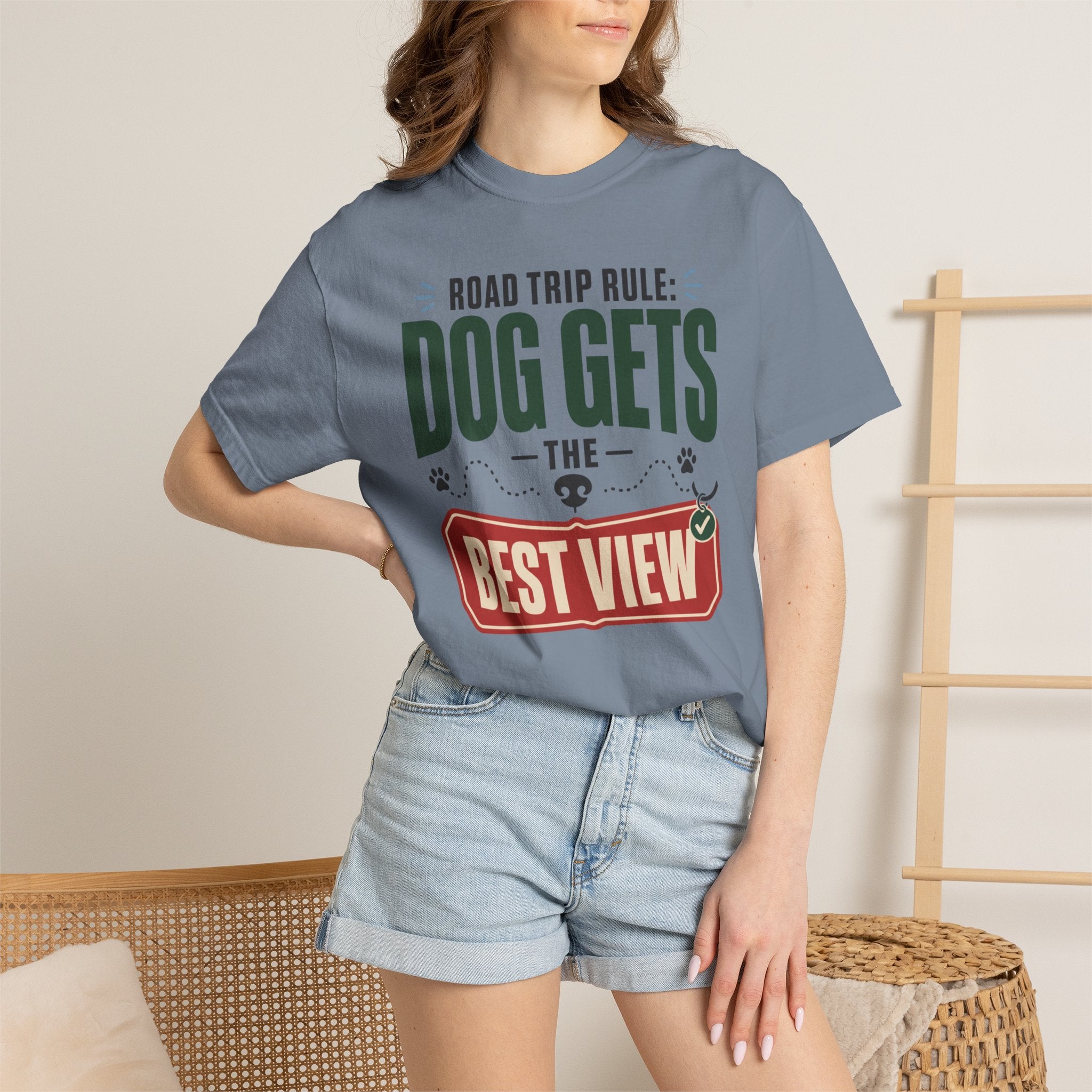 Road Trip Rule Dog Gets The Best View - T-Shirt