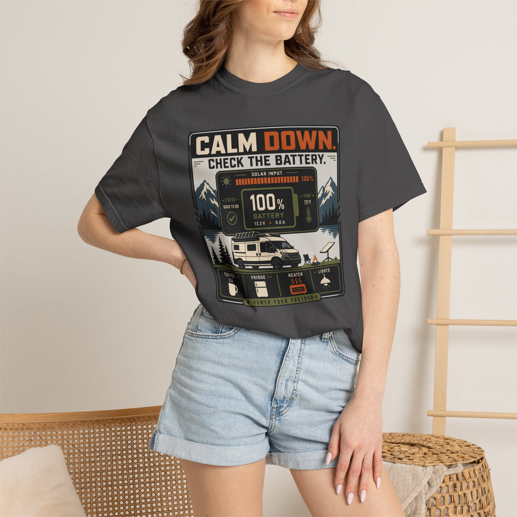 Calm Down Check The Battery - T-Shirt