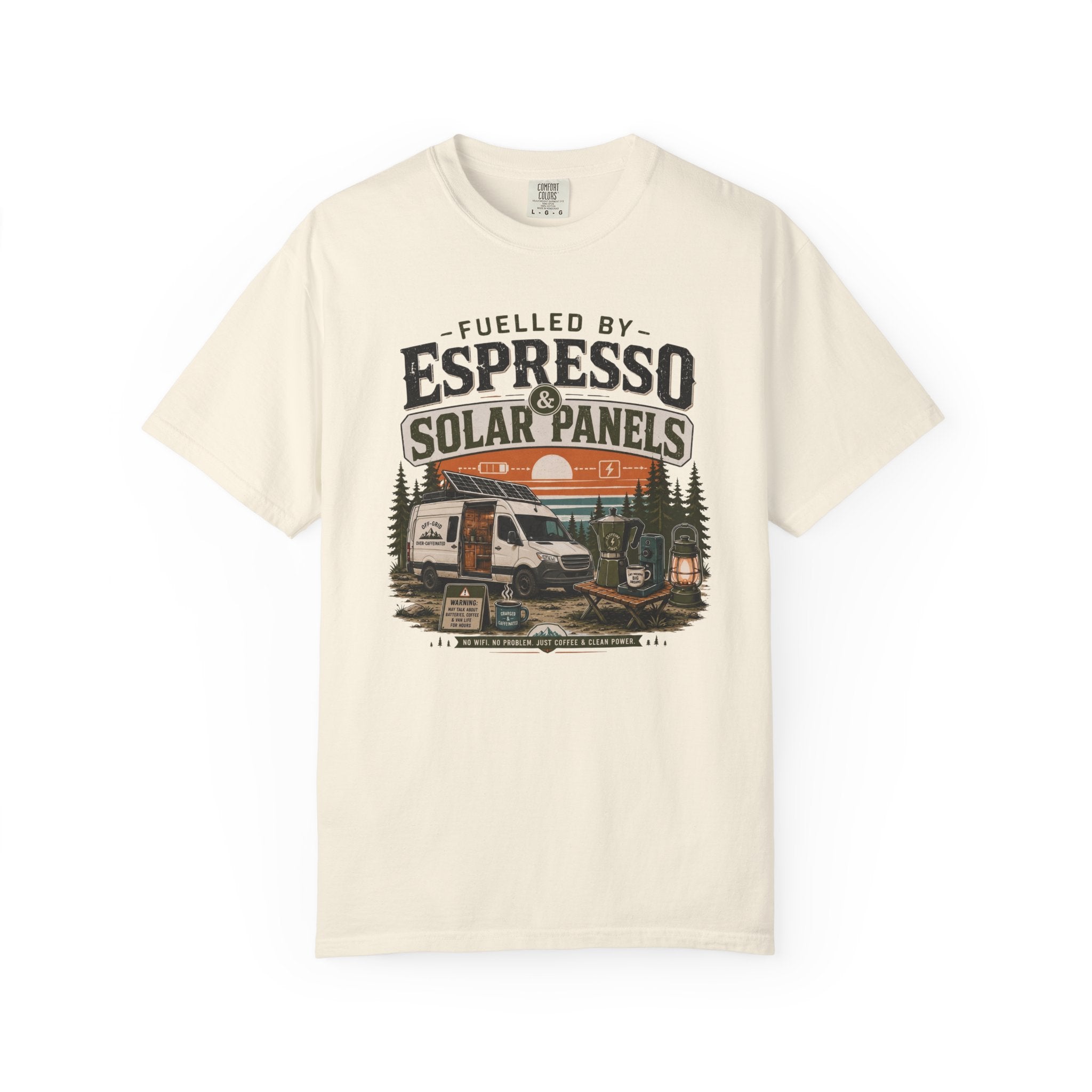 Fuelled By Espresso and Solar Panels - T-Shirt