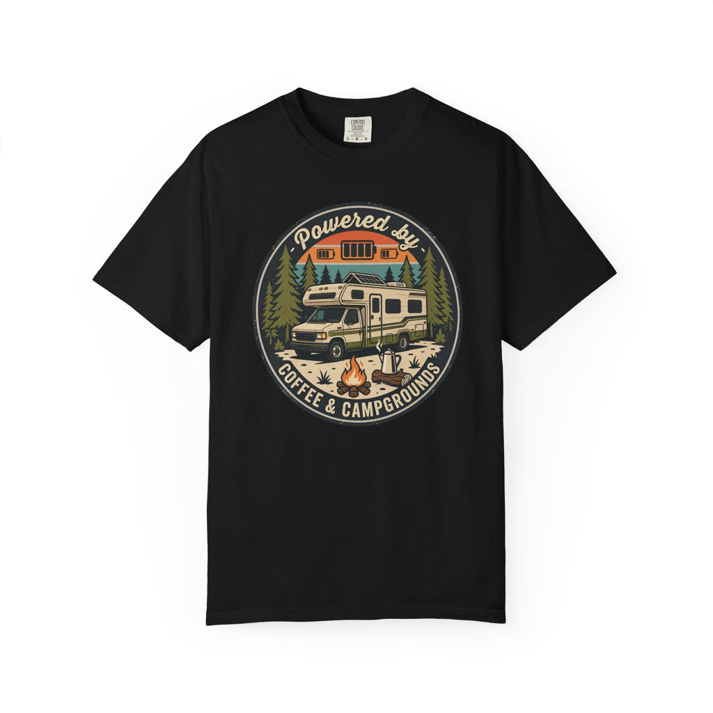 Powered By Coffee and Campgrounds - T-Shirt