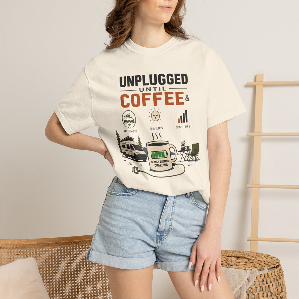 Unplugged Until Coffee - T-Shirt