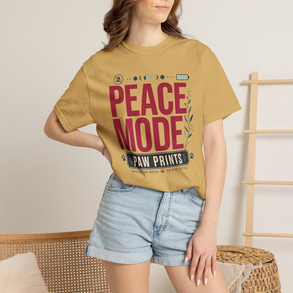 Peace Mode With Paw Prints - T-Shirt